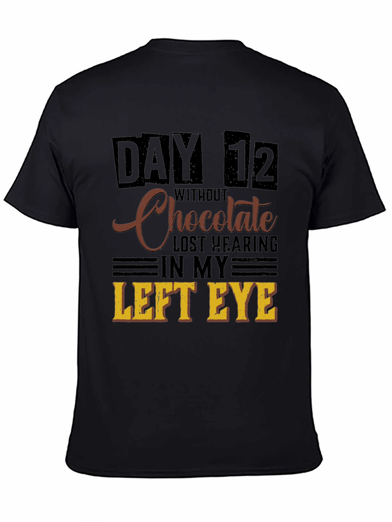 Black Funny Chocolate Withdrawal T-Shirt view 4