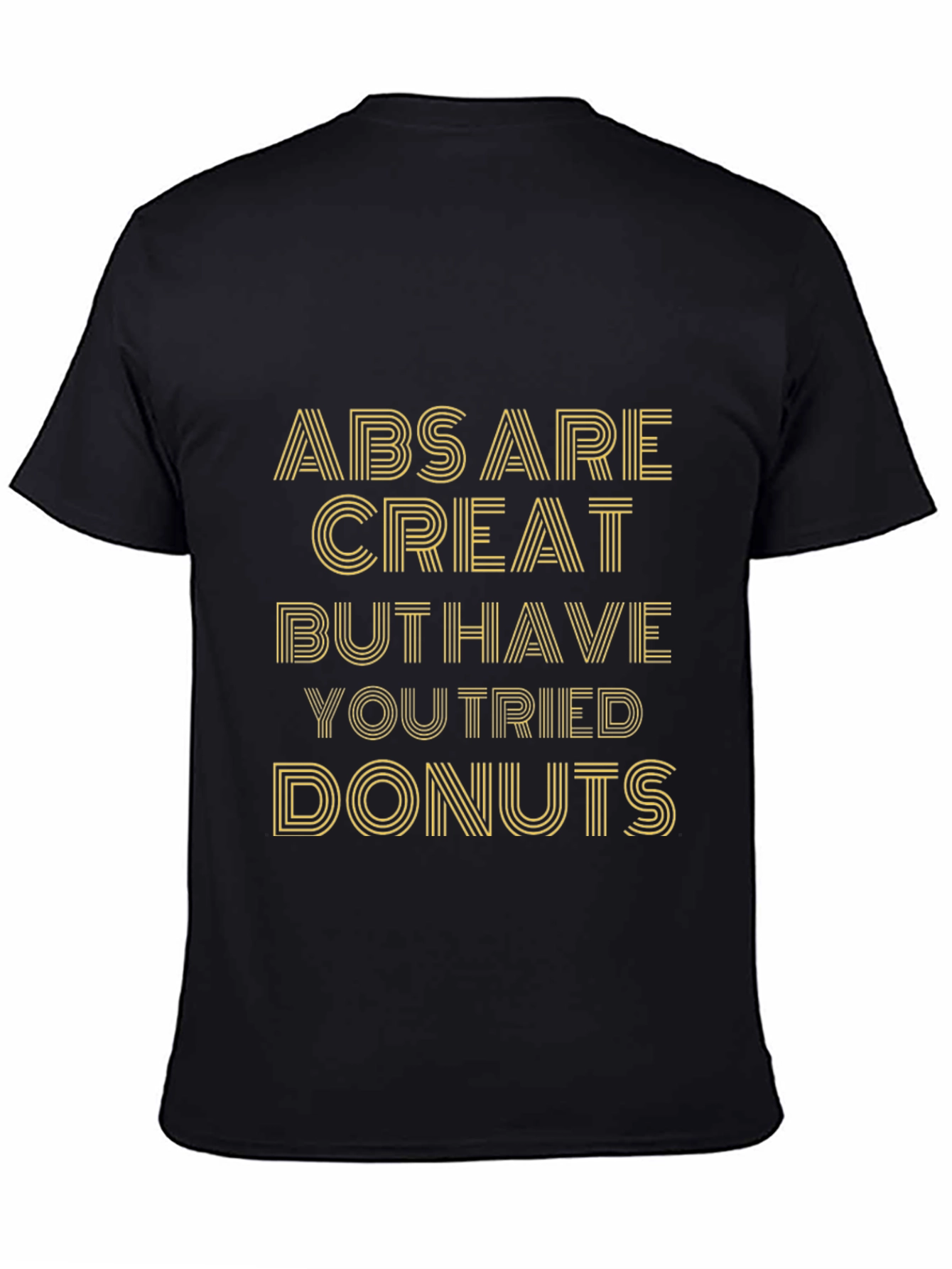 Abs Are Great Donuts Funny Men's Black T-Shirt - 4