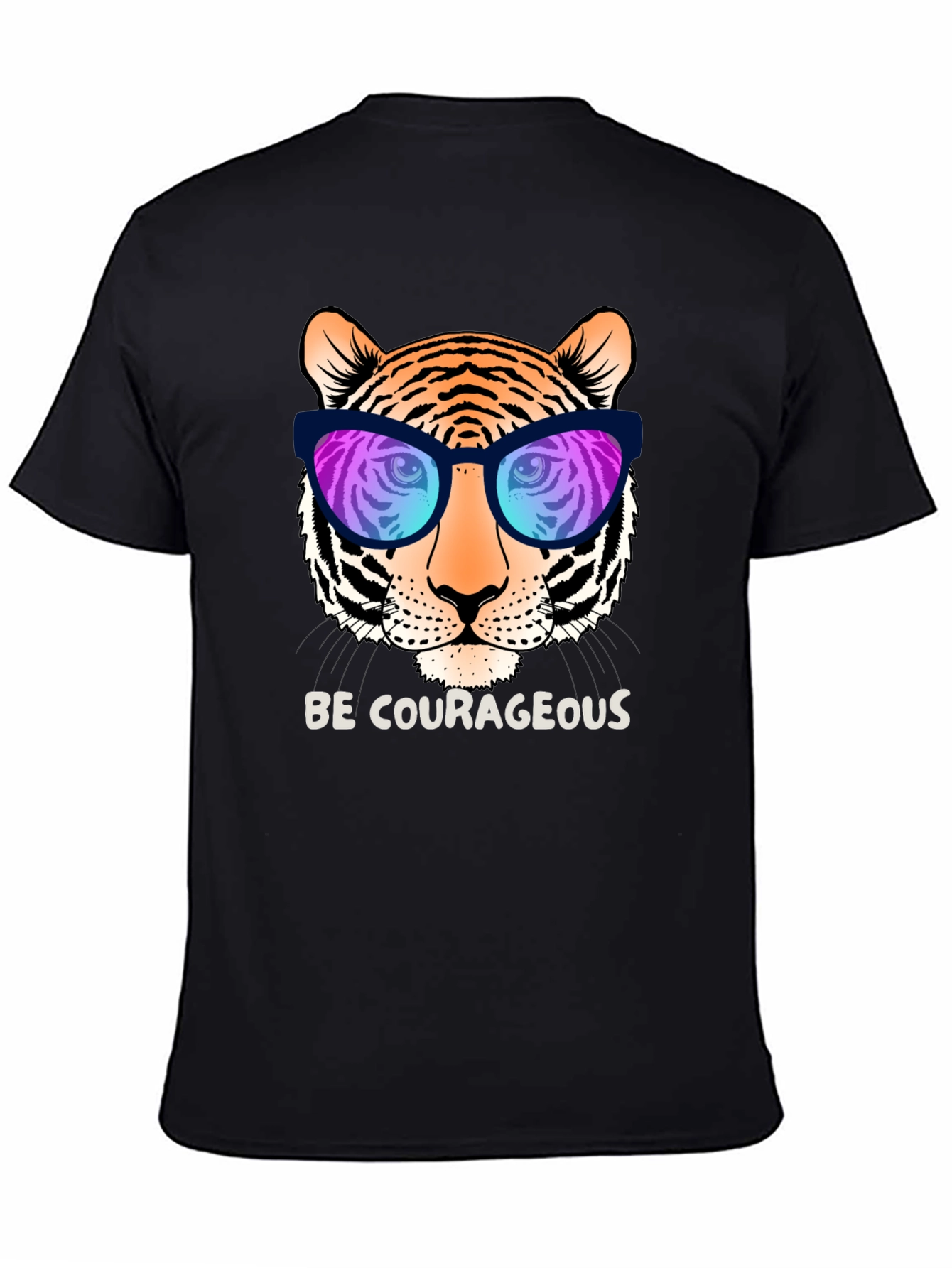 Black Cool Tiger Graphic Tee - Be Courageous! view 4