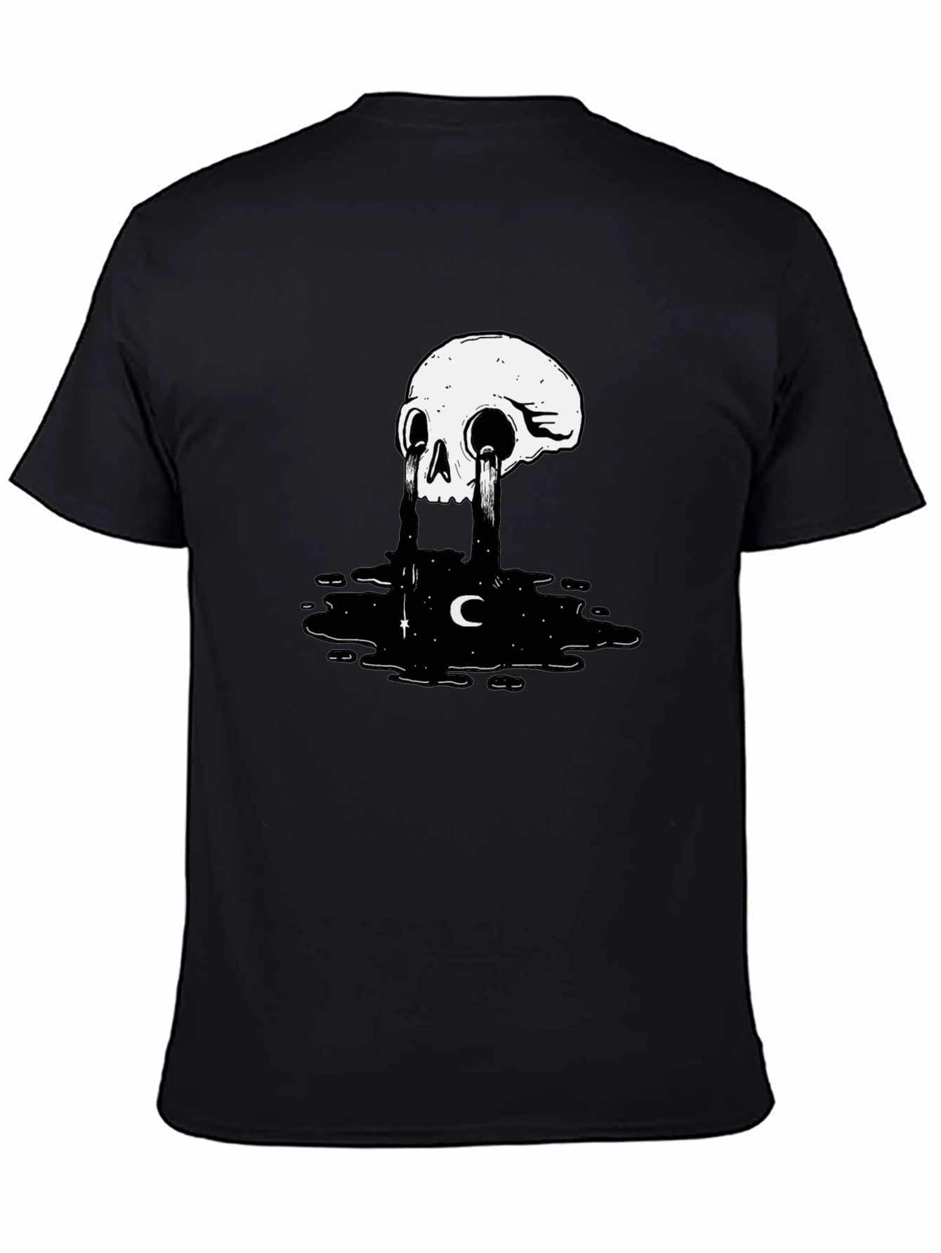 Black Skull Tears Graphic Tee - Black Cotton Blend view 4