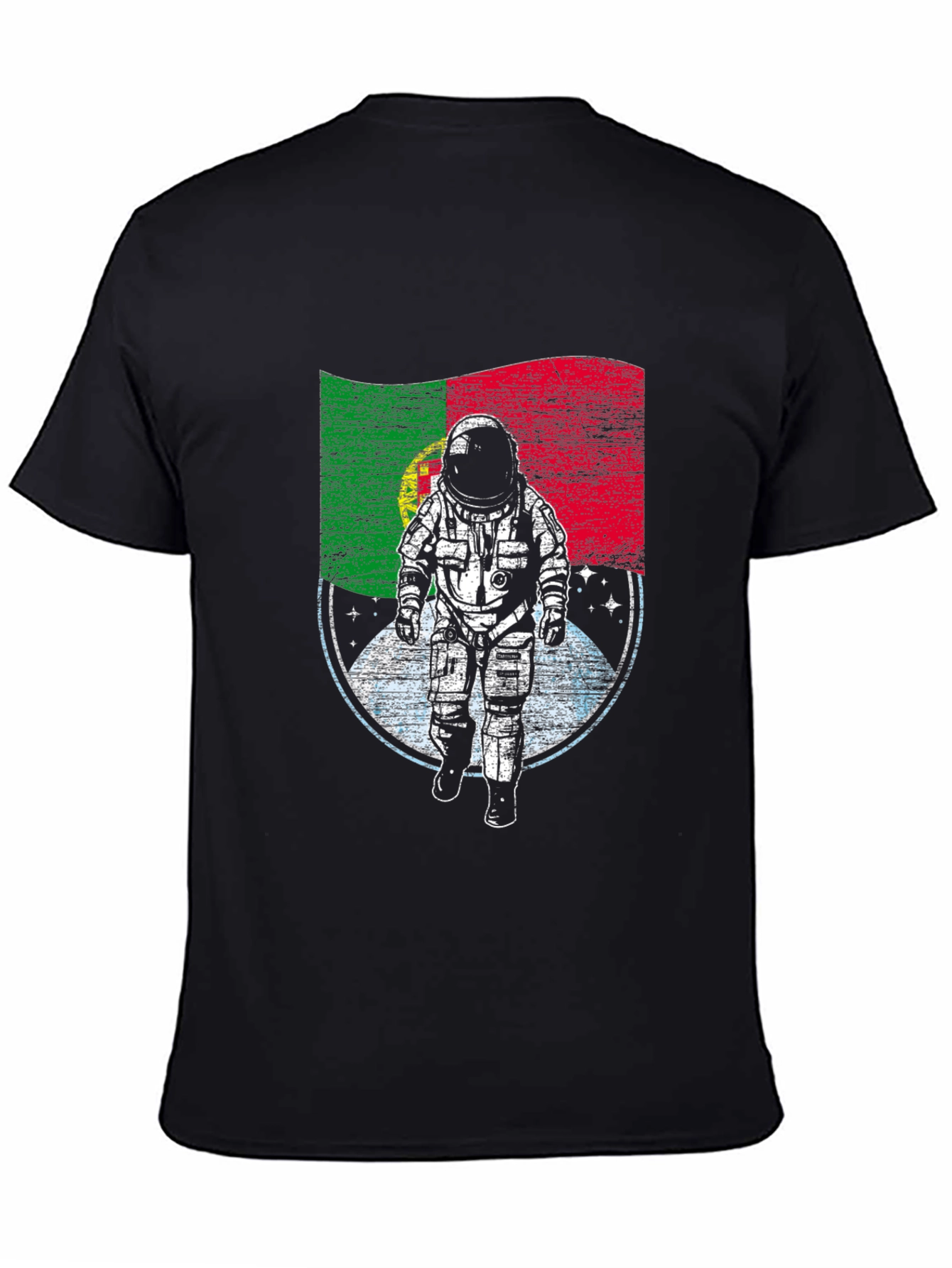 Black Portugal Astronaut T-Shirt - Space Adventure Tee view 4