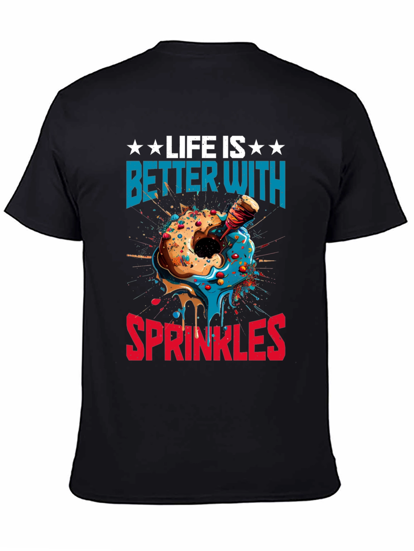Black Life is Better with Sprinkles T-Shirt view 4