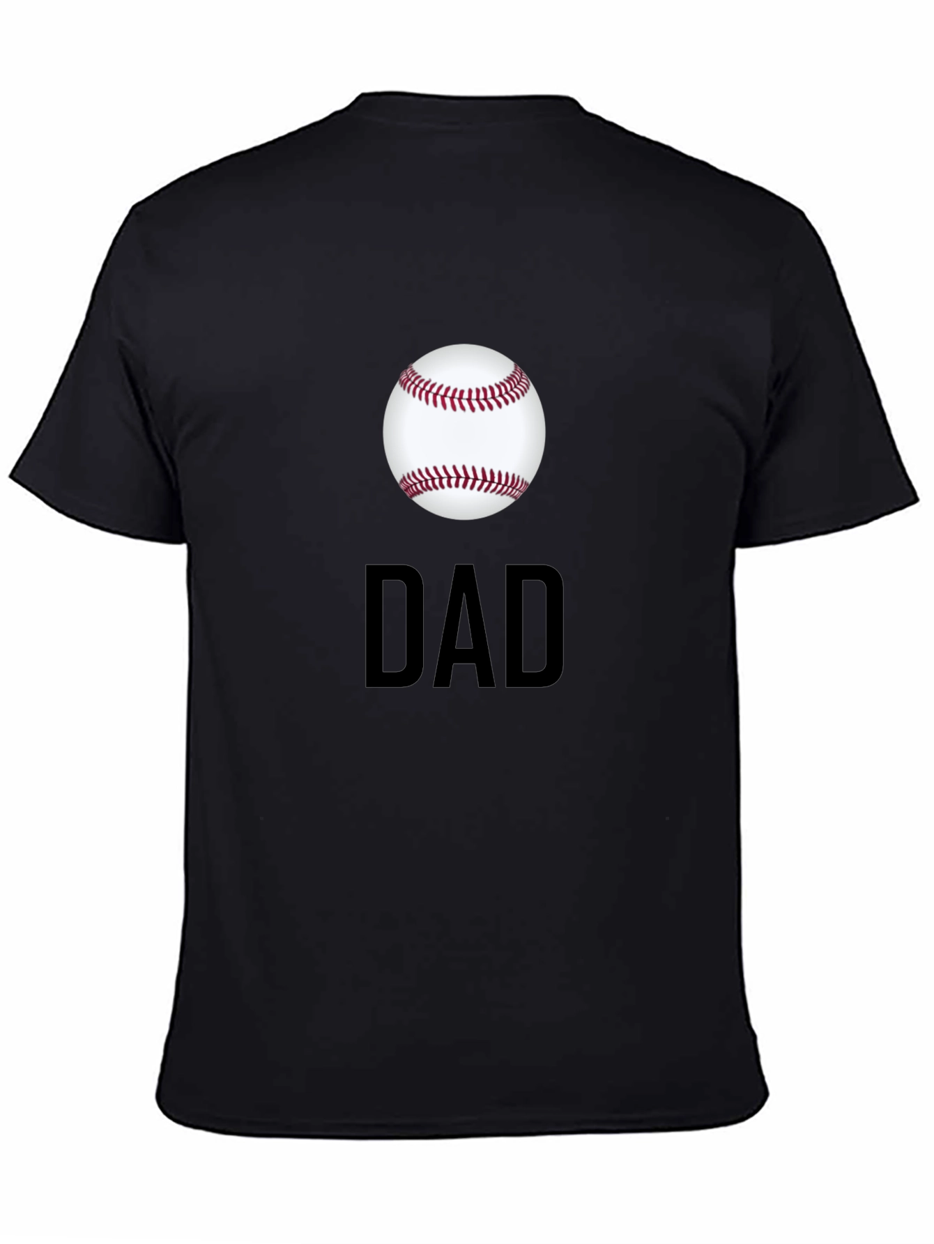 Black Baseball Dad T-Shirt - Classic Black Tee view 4