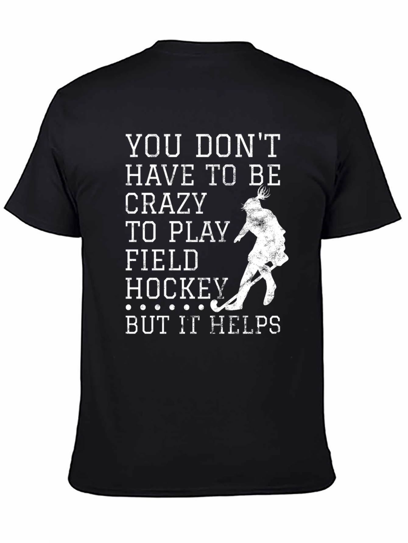 Black Crazy Field Hockey Black T-Shirt view 4