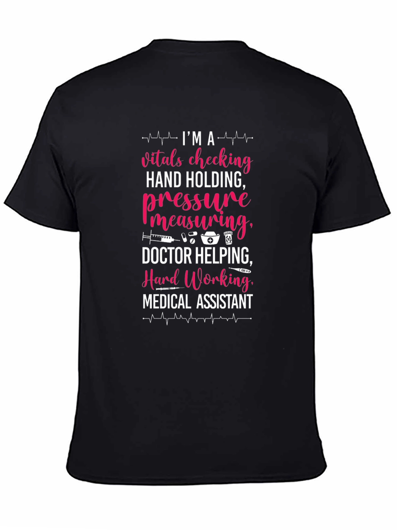 Black Medical Assistant Graphic T-Shirt view 4
