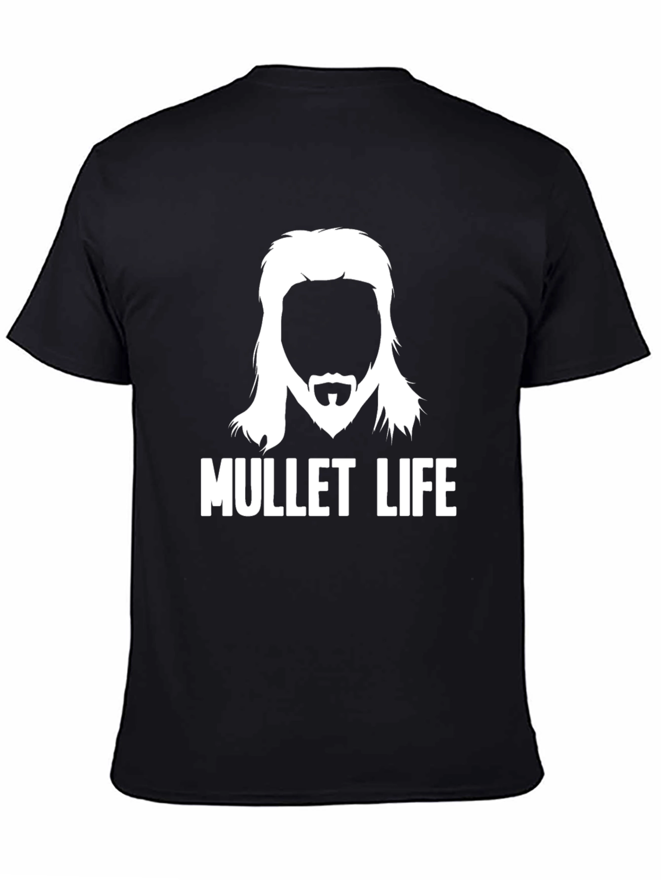 Black Mullet Life Graphic Tee - Retro Haircut Humor view 4