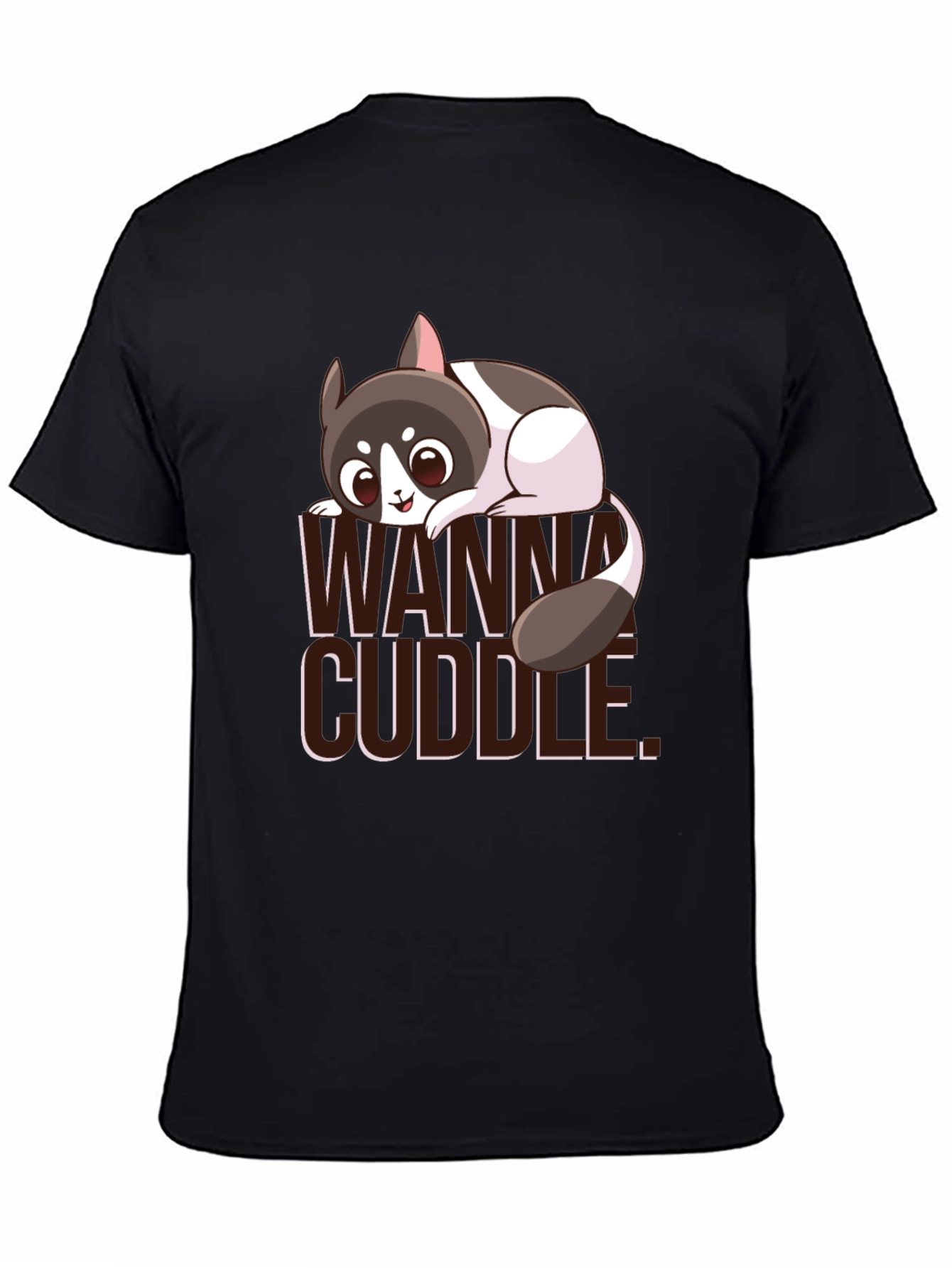 Black Cute Chinchilla Wanna Cuddle T-Shirt view 4