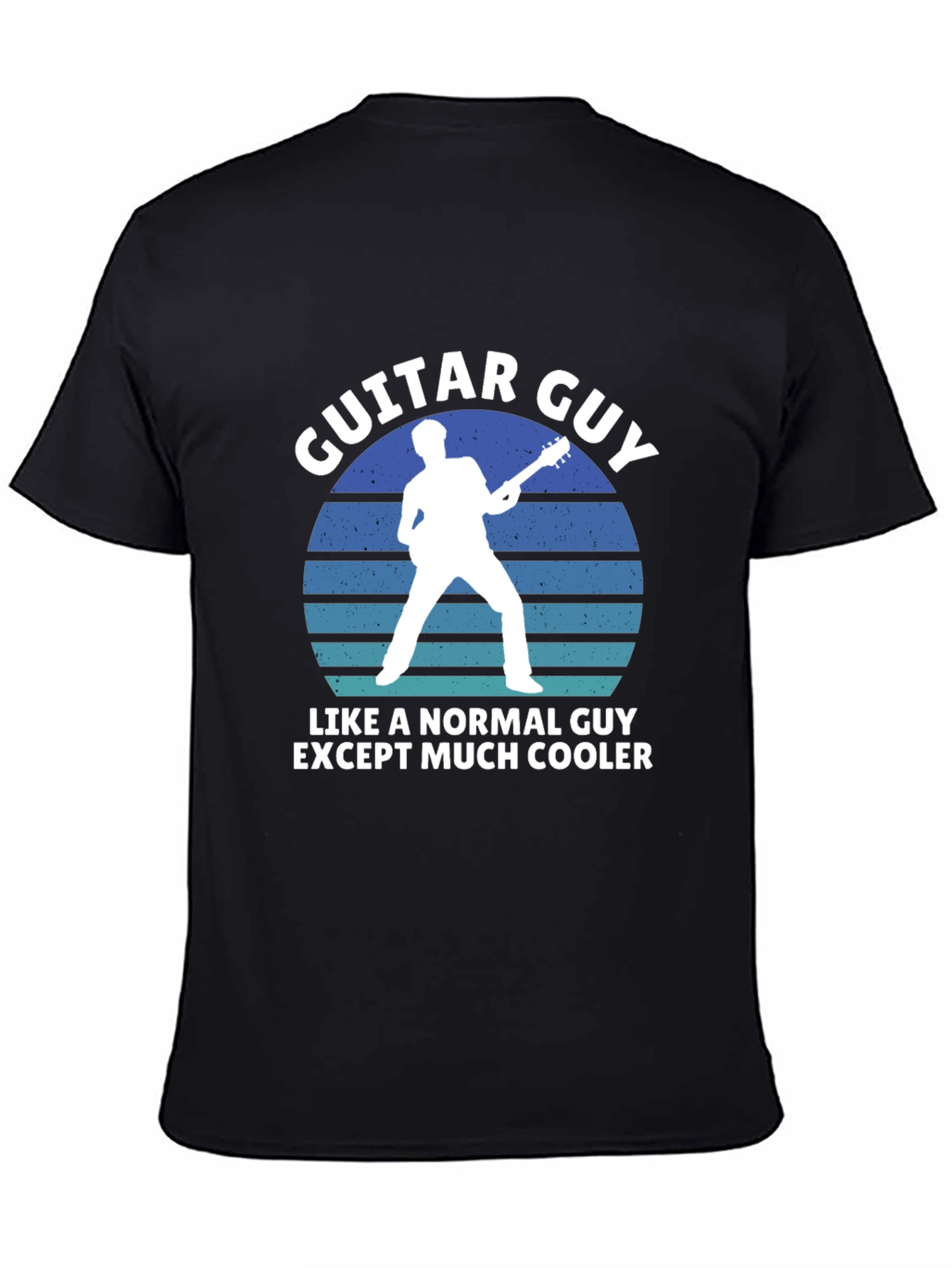 Black Guitar Guy T-Shirt - Cool Musician Tee view 4