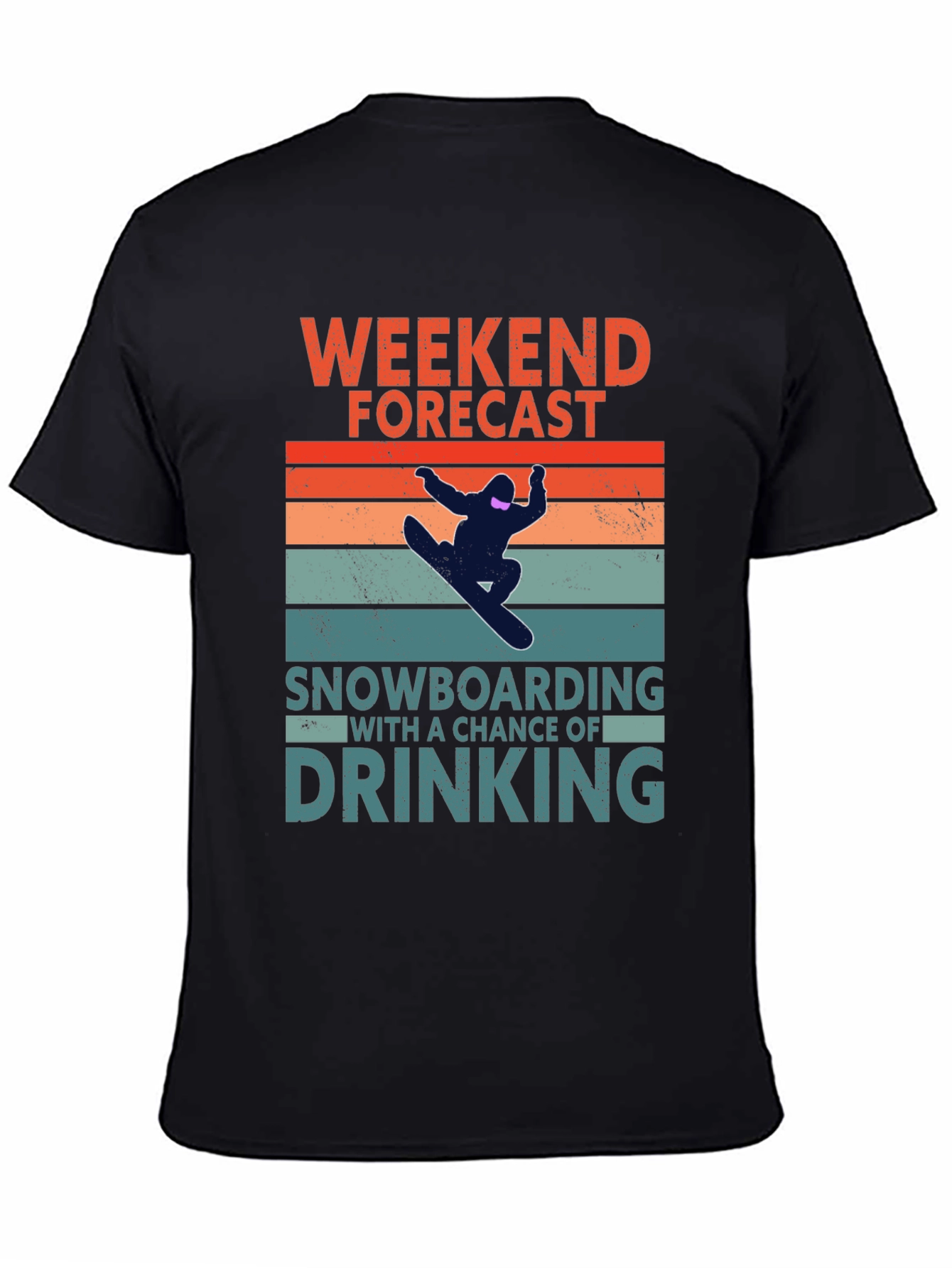Black Weekend Forecast Snowboarding T-Shirt view 4