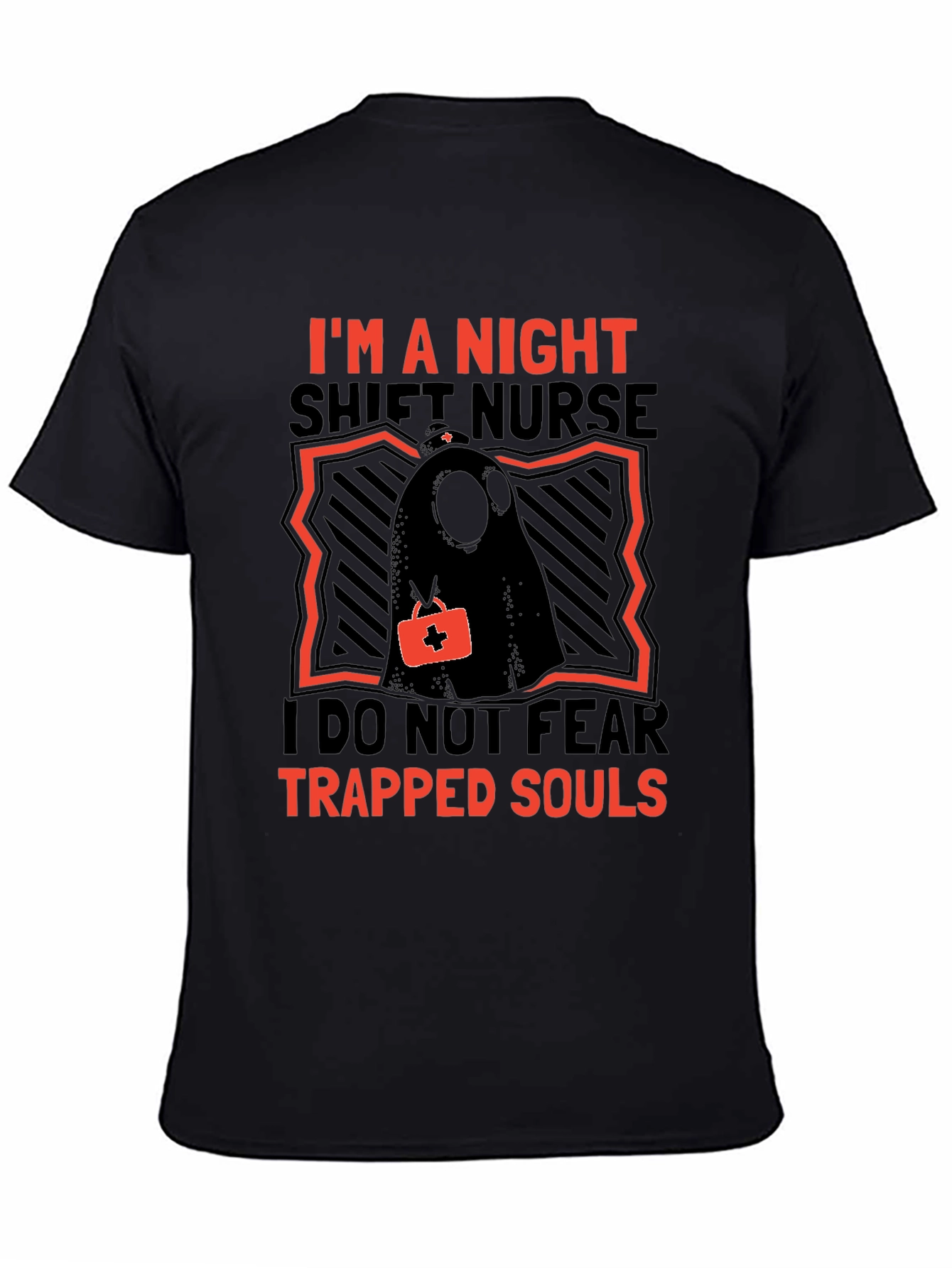 Black Night Shift Nurse Novelty T-Shirt view 4