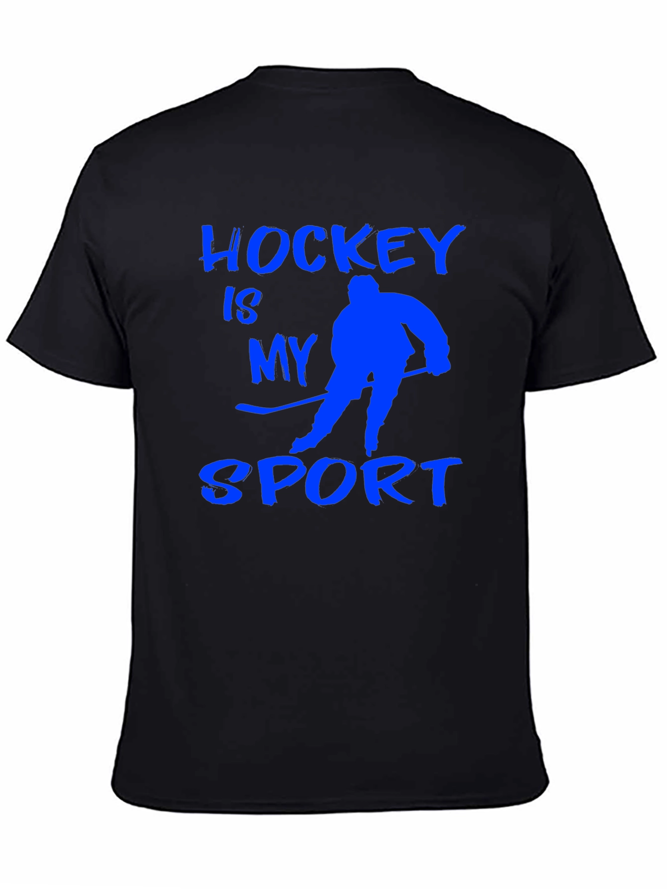 Black Hockey Is My Sport T-Shirt - Black view 4