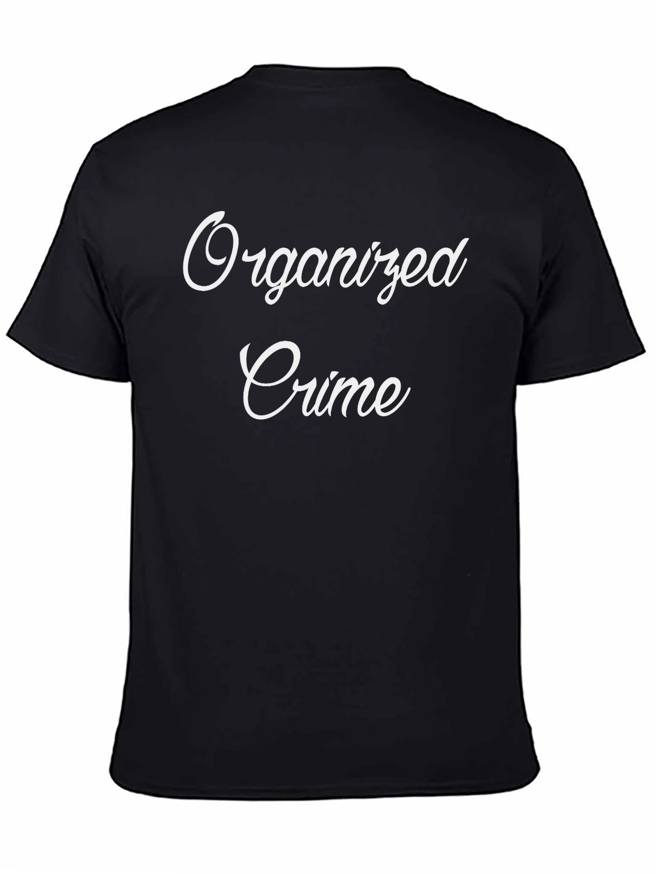Black Organized Crime Black Graphic T-Shirt - Stylish Crew Neck Tee view 4