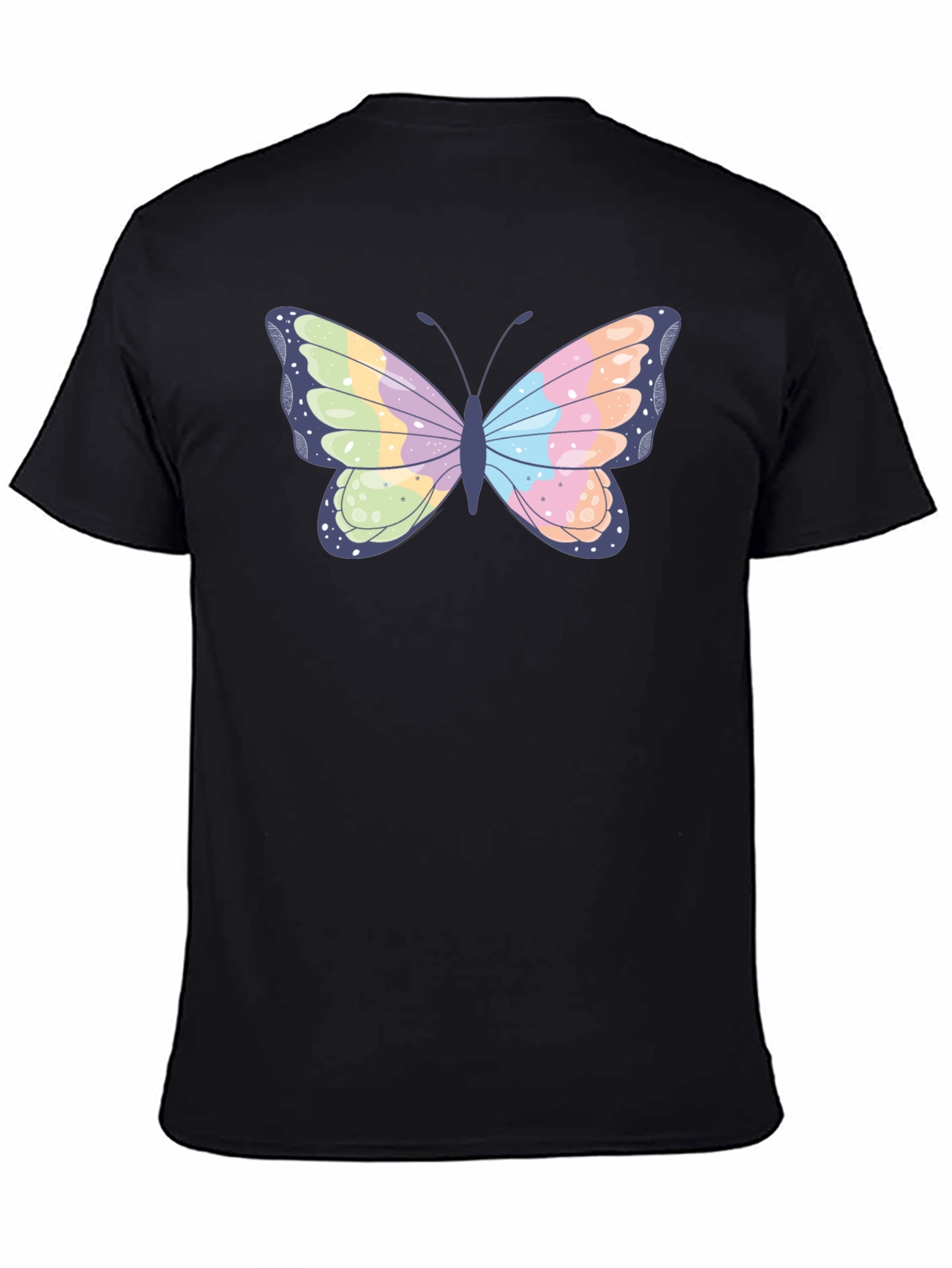 Black Butterfly Graphic Black T-Shirt view 4