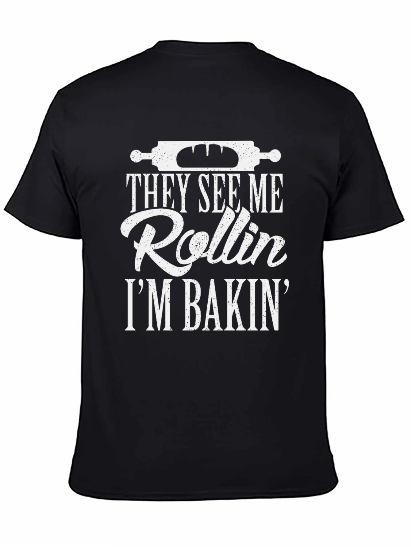 Black They See Me Rollin' I'm Bakin' Graphic Tee view 4
