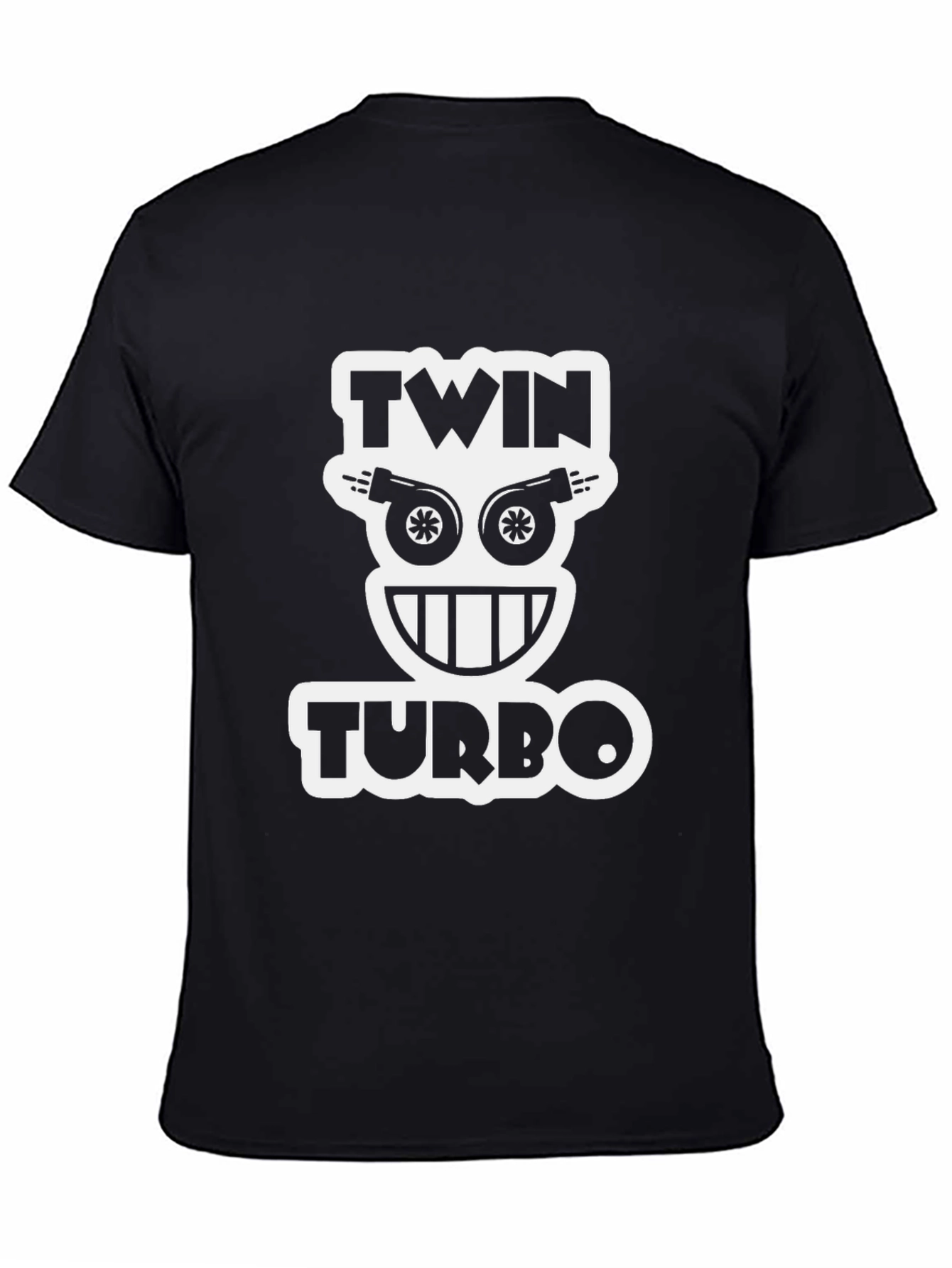 Black Twin Turbo T-Shirt - Car Enthusiast Funny Tee view 4