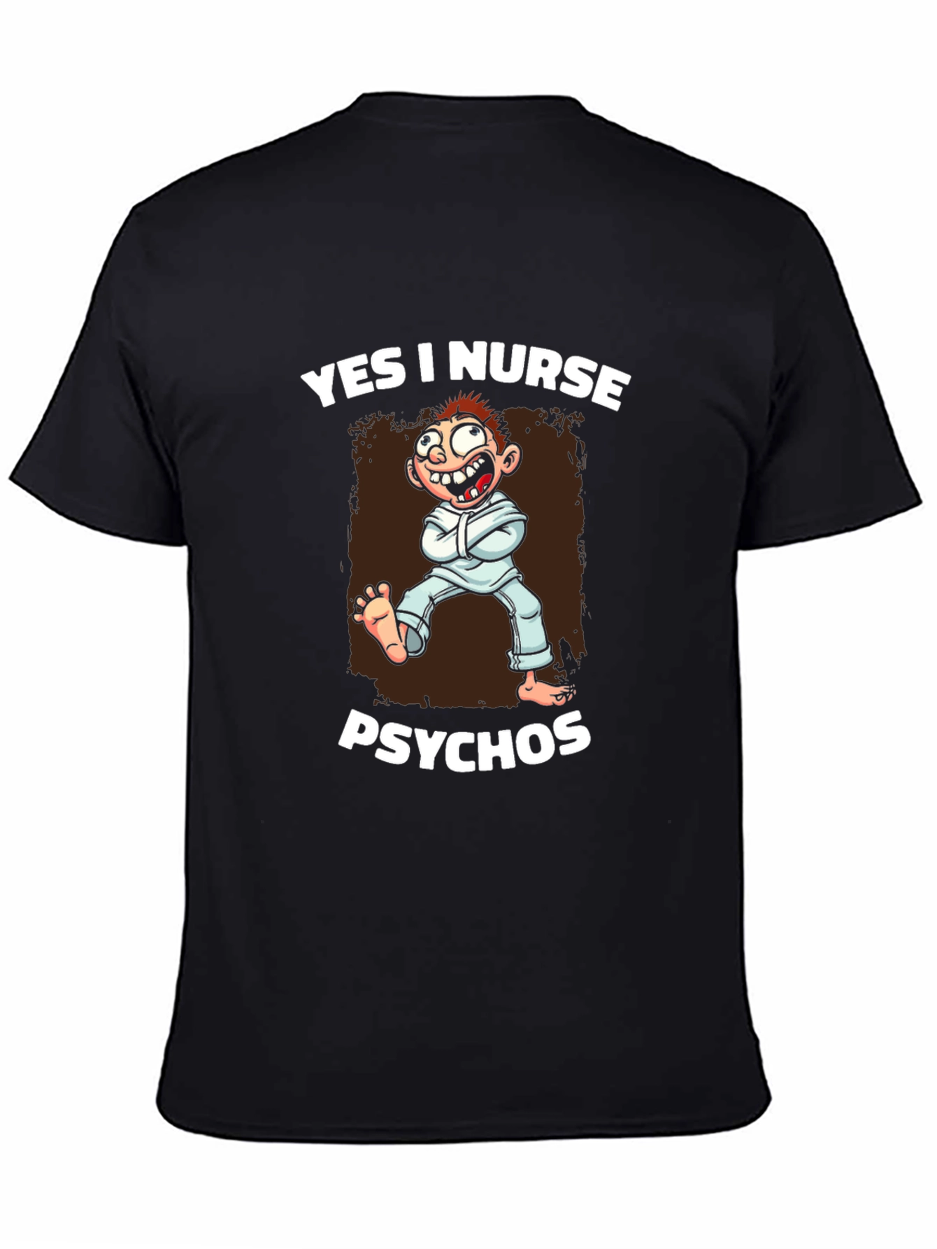 Black Yes I Nurse Psychos Graphic T-Shirt view 4