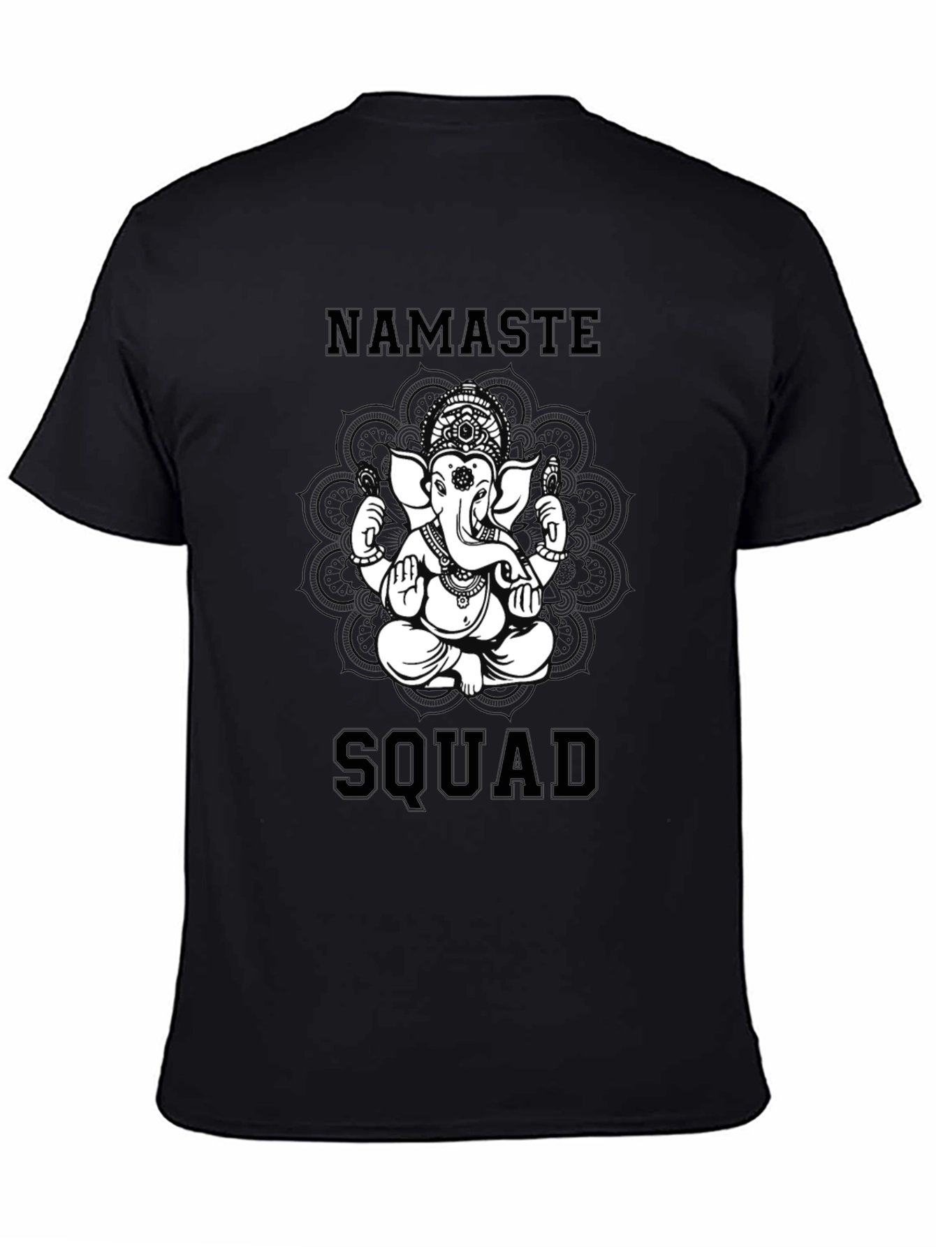 Black Namaste Squad Graphic Tee - Black Cotton T-Shirt view 4