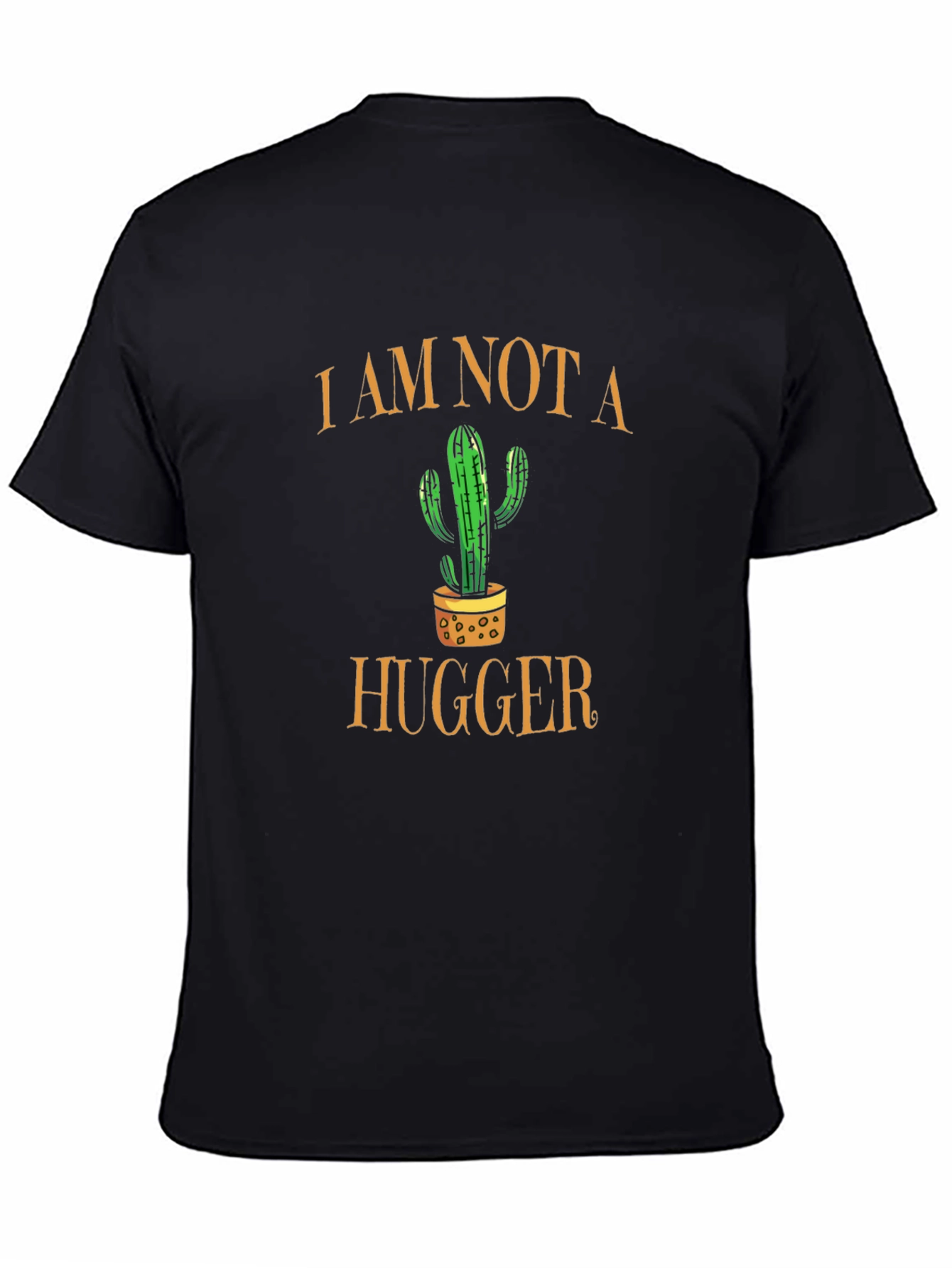 Black I Am Not a Hugger Cactus Graphic Tee view 4