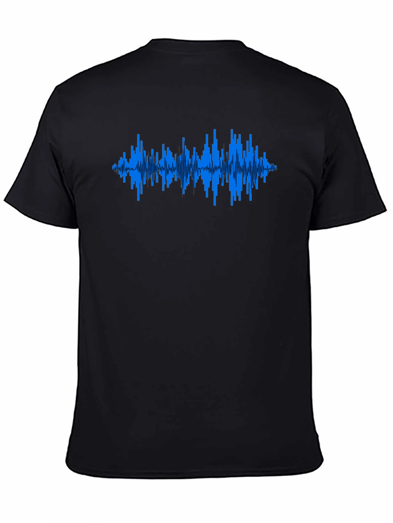 Black Soundwave Graphic T-Shirt - Black Crew Neck Tee view 4