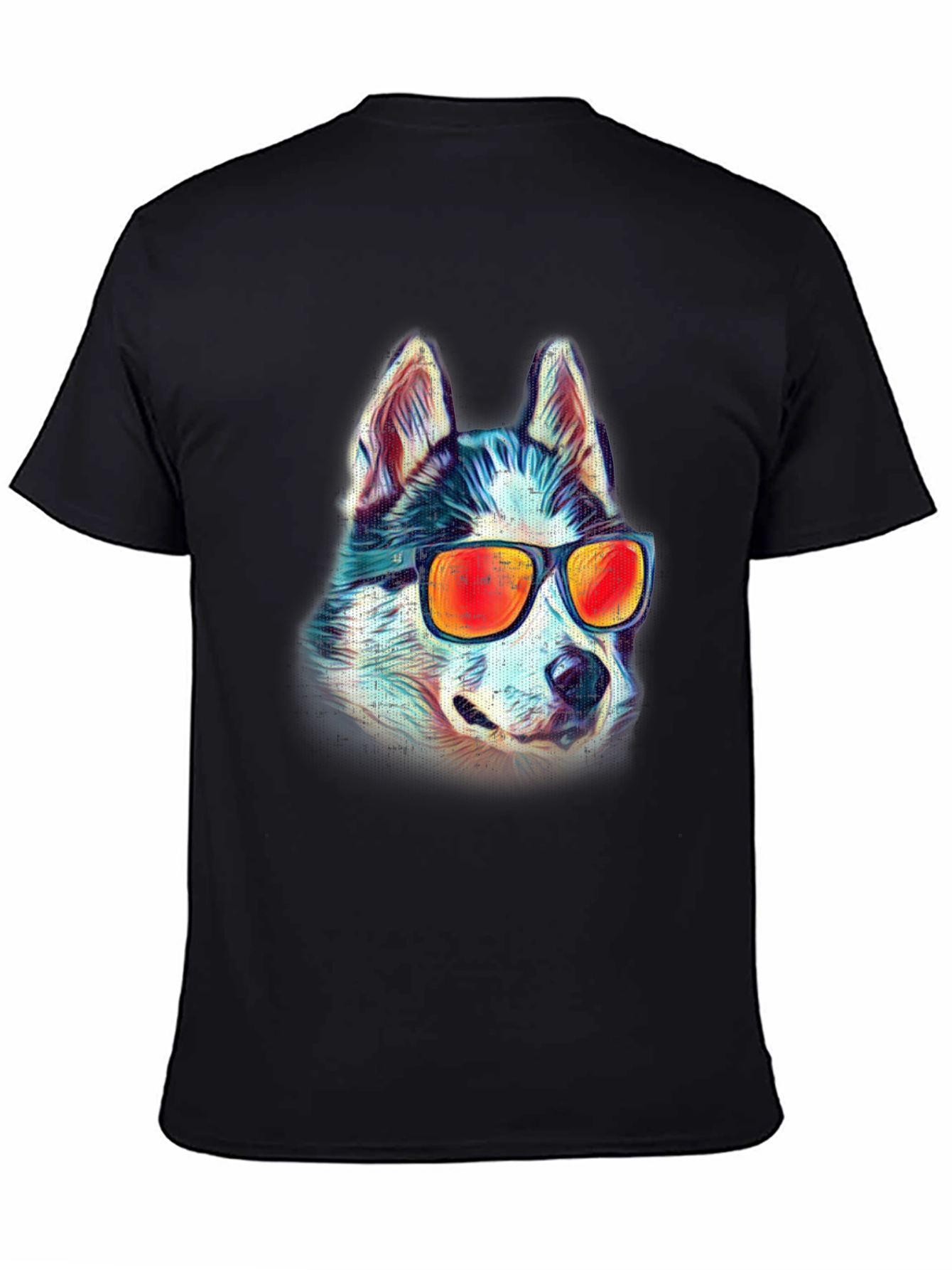 Black Cool Husky Graphic Tee - Black Cotton view 4
