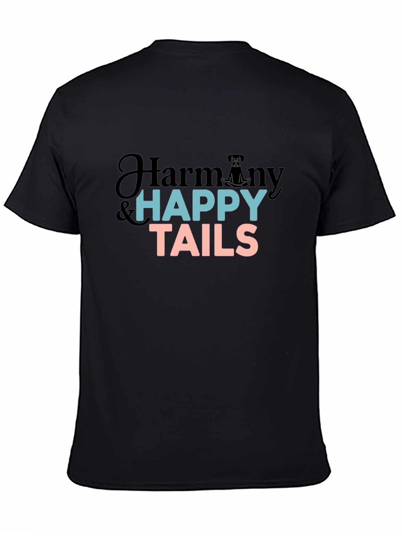Black Harmony & Happy Tails Black T-Shirt view 4