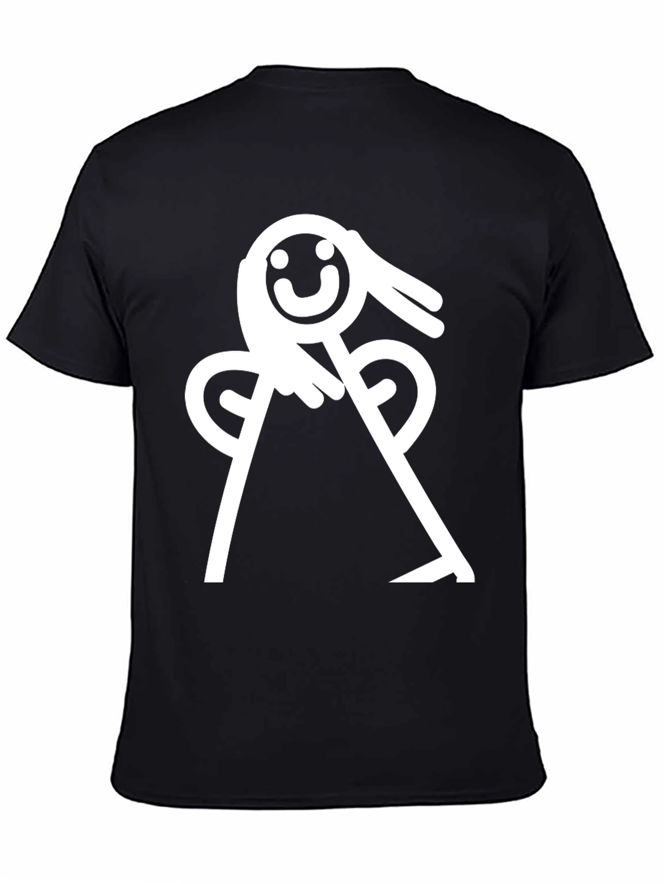 Black Whimsical Angel Graphic Tee - Black Cotton Blend view 4