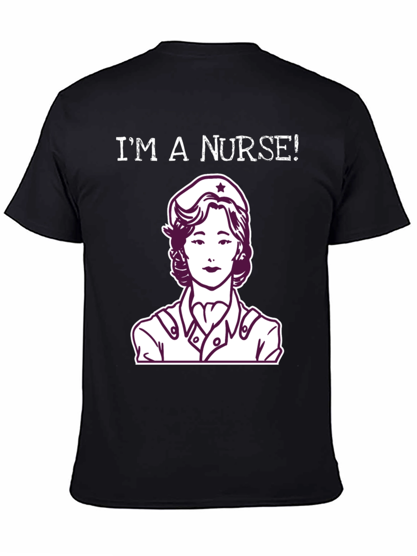 Black I'm a Nurse! Graphic Tee view 4