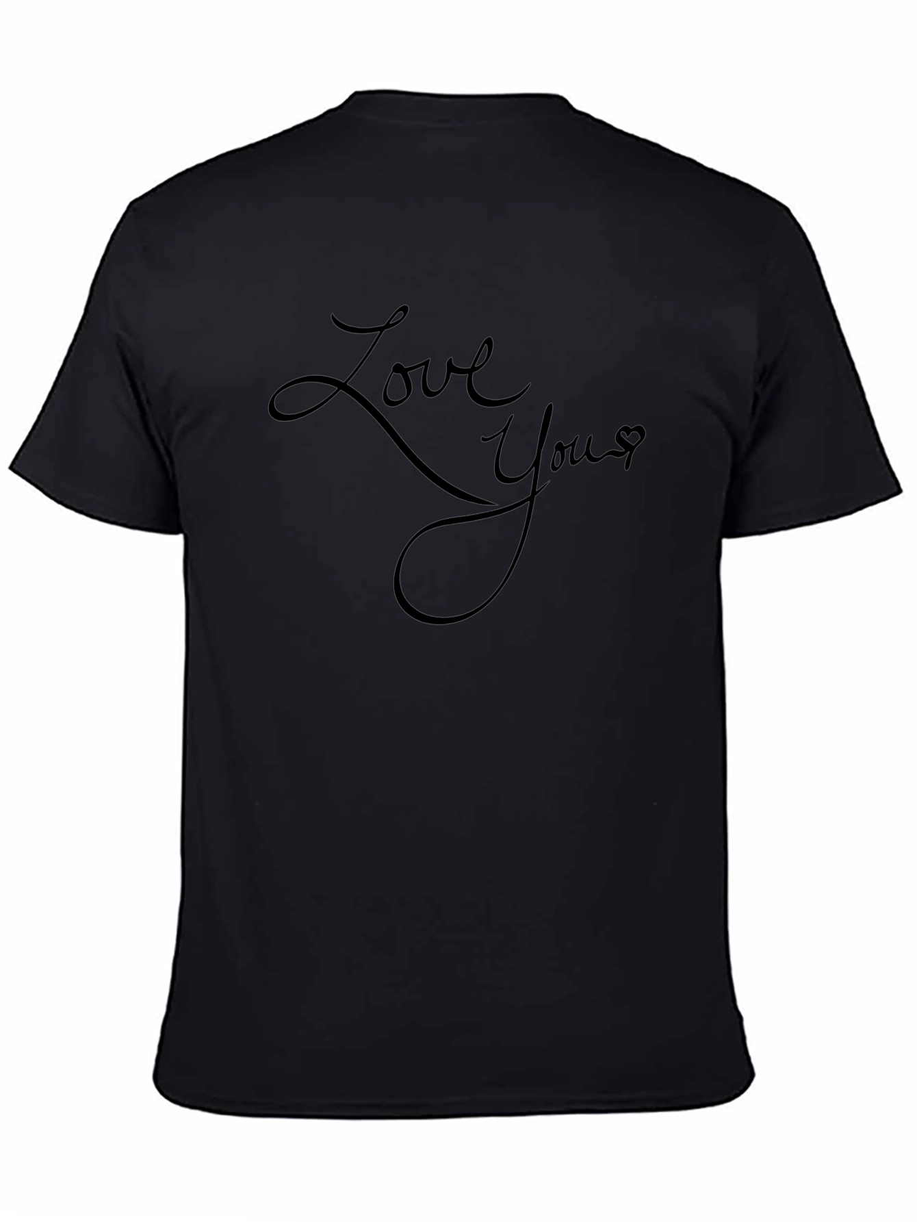 Black Love You Script Black Tee - Soft Style Casual Shirt view 4