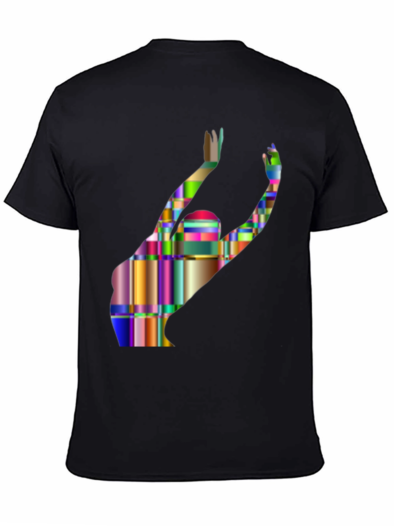 Black Abstract Geometric Silhouette T-Shirt view 4