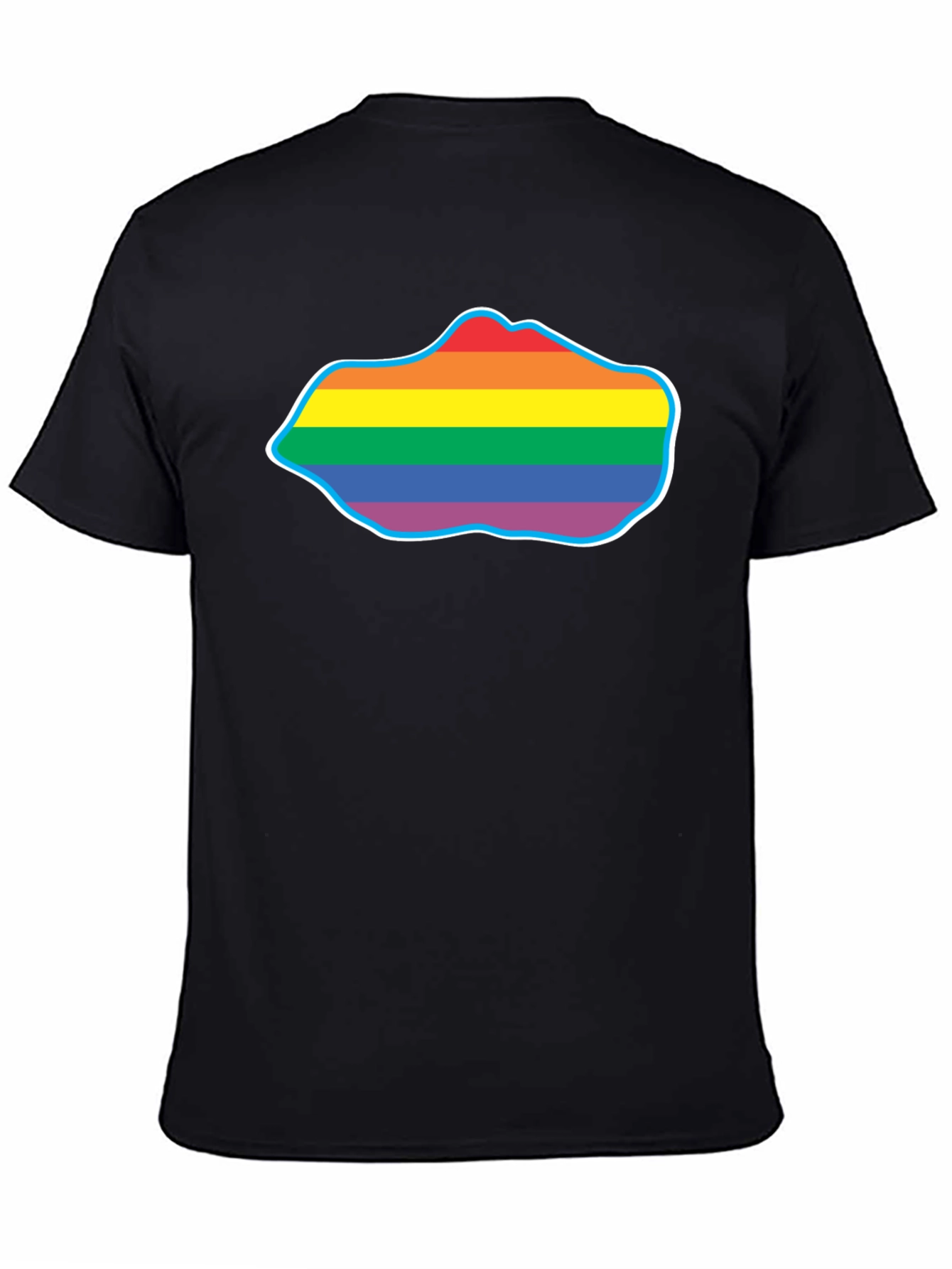 Black Pride Rainbow Cloud T-Shirt - Black Crew Neck view 4