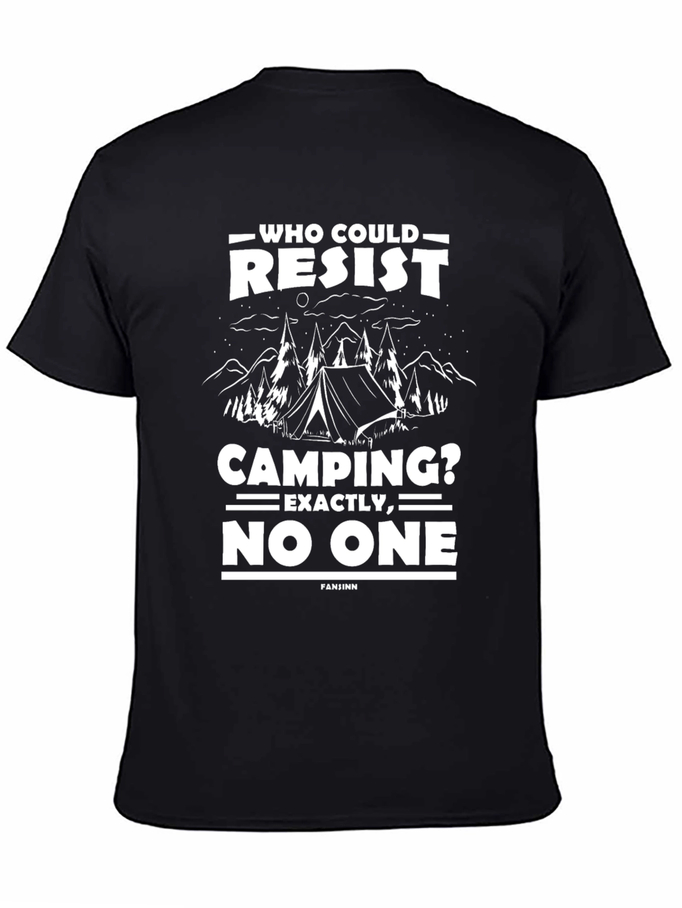 Black Camping Resist Graphic Tee -  Black Unisex Shirt view 4