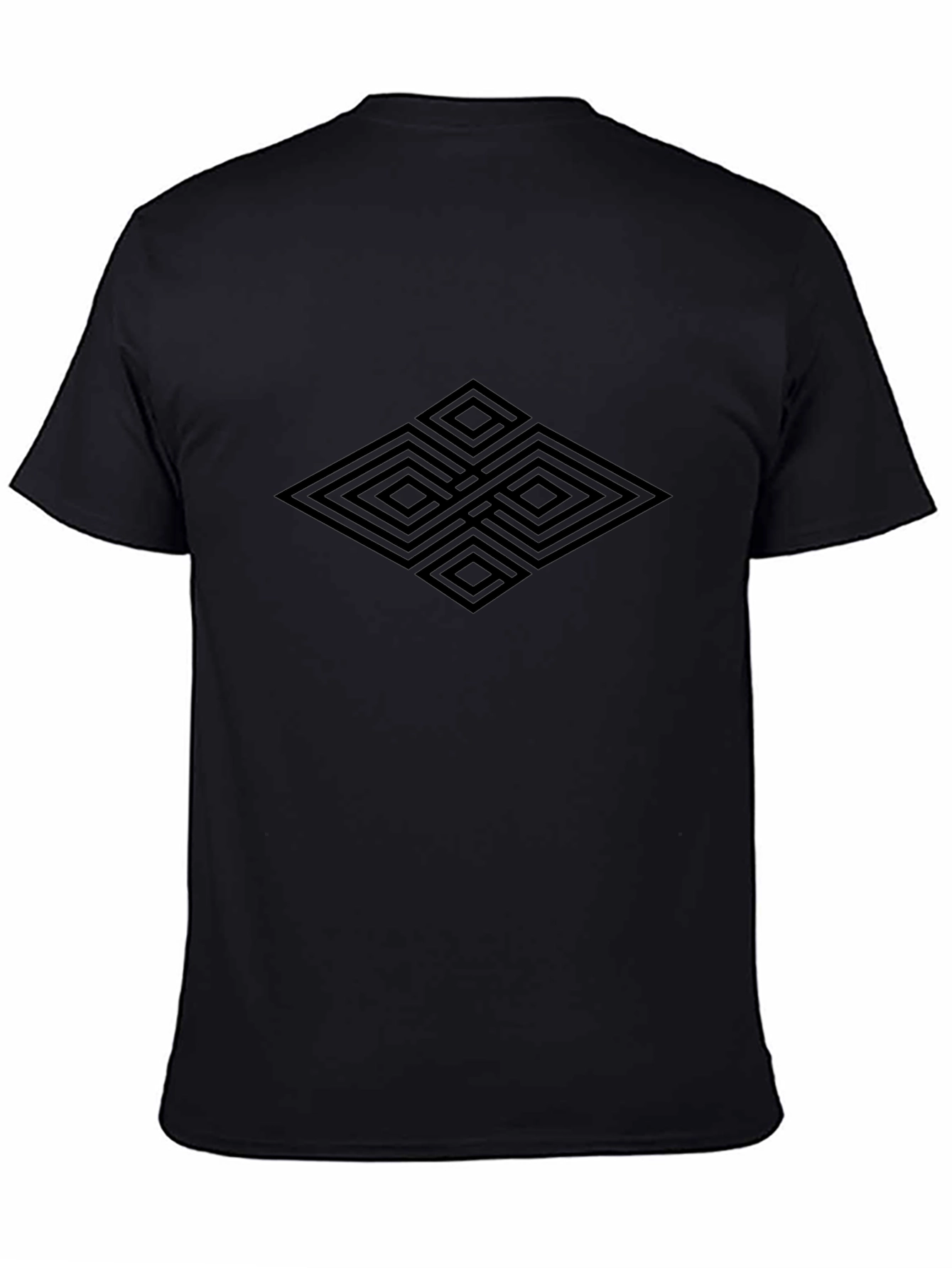 Geometric Diamond Black Graphic Tee - 4