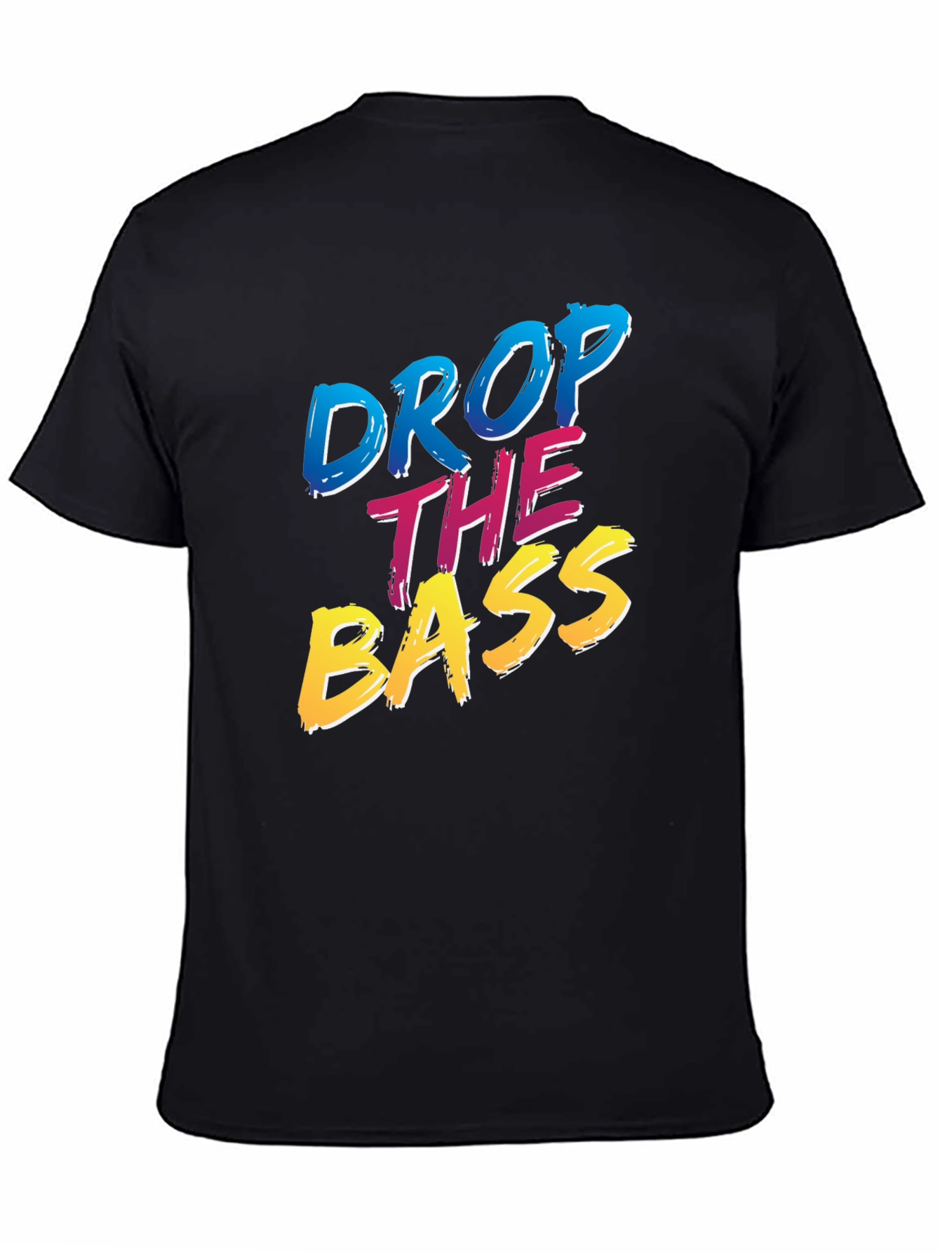 Black Drop The Bass T-Shirt - Black Cotton Blend view 4