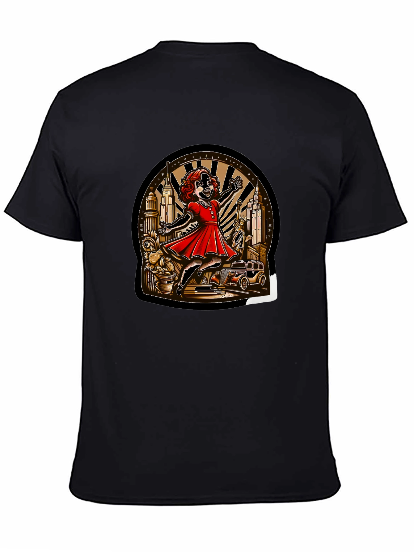 Black Vintage Cartoon Art T-Shirt view 4