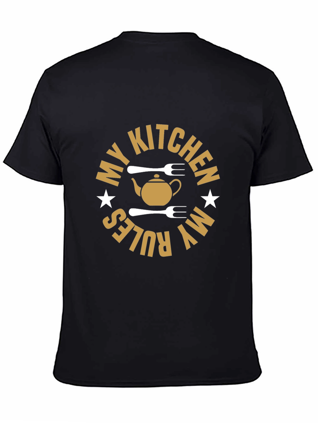 Black My Kitchen My Rules Funny Cook T-Shirt view 4