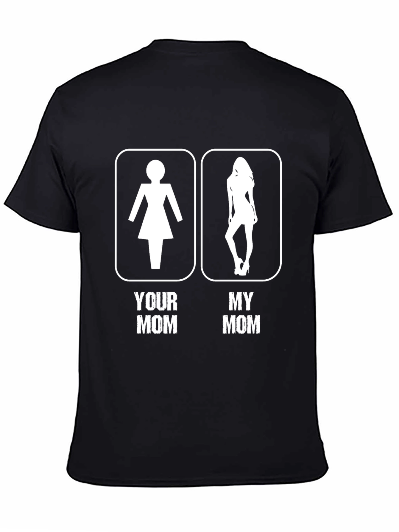 Black Funny "Your Mom vs. My Mom" Graphic T-Shirt view 4