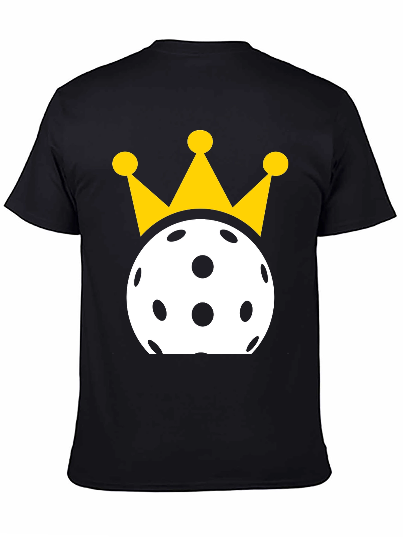 Black Pickleball King T-Shirt - Black Cotton Tee view 4