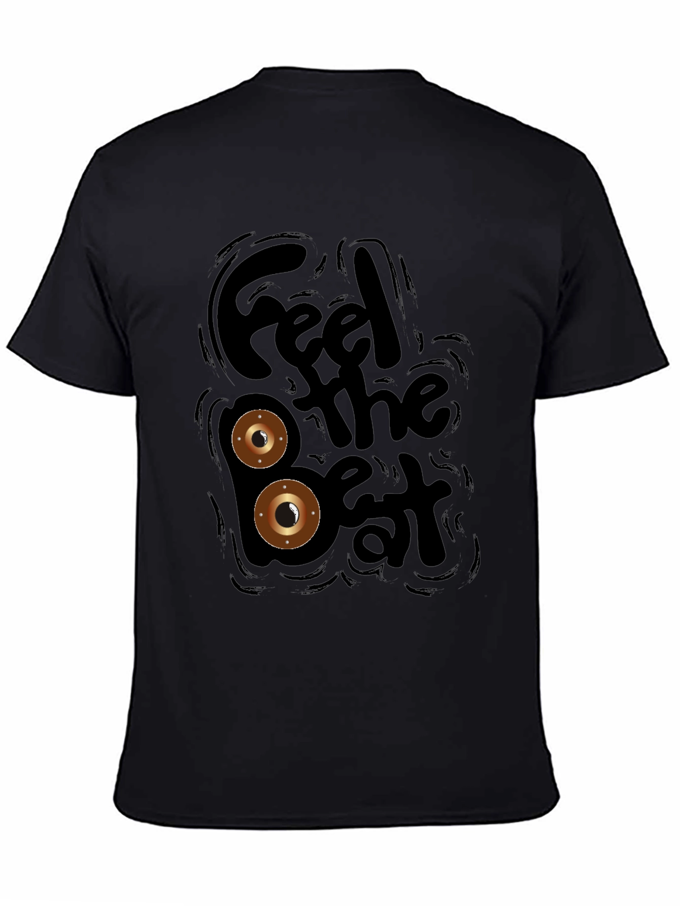 Black Feel the Beat Black Graphic Tee view 4