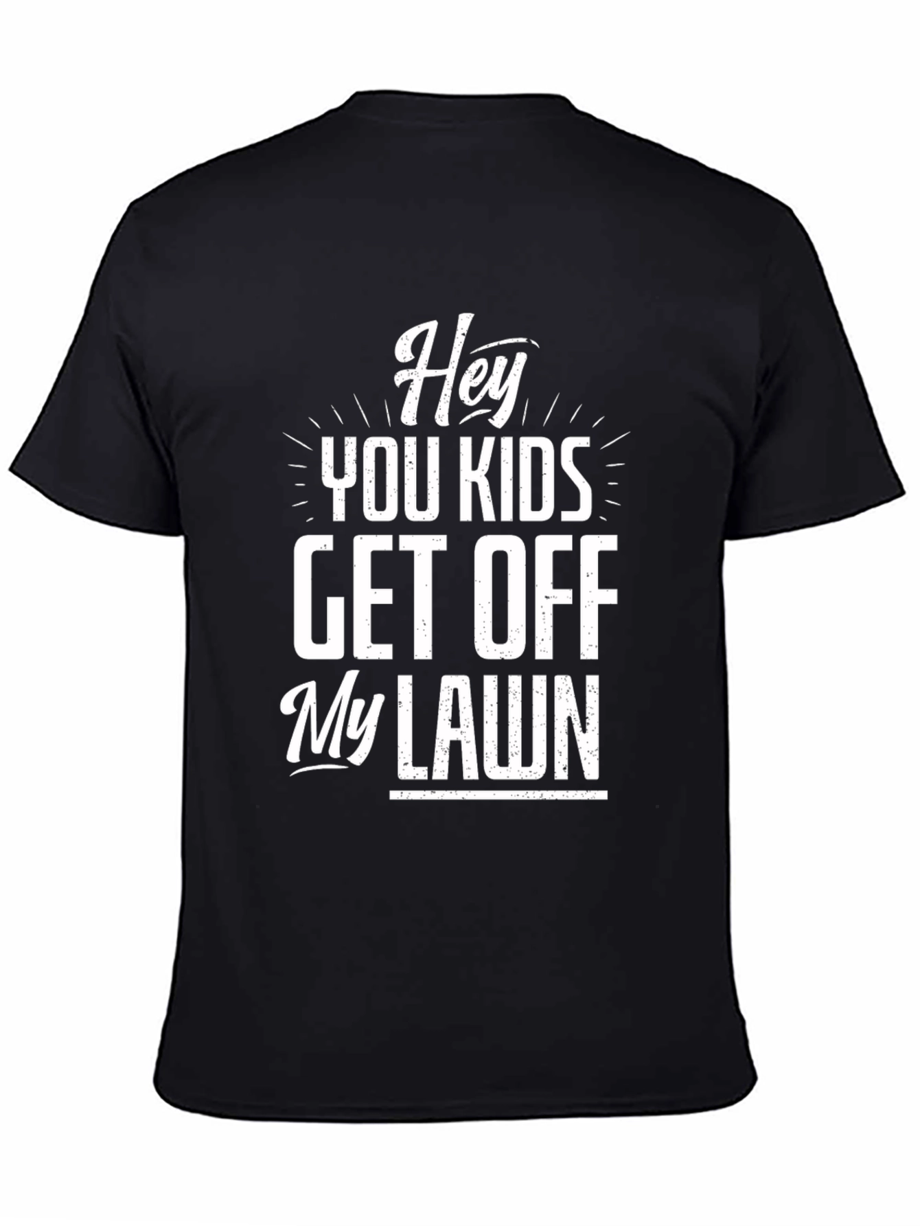 Black Hey You Kids Get Off My Lawn Graphic Tee view 4
