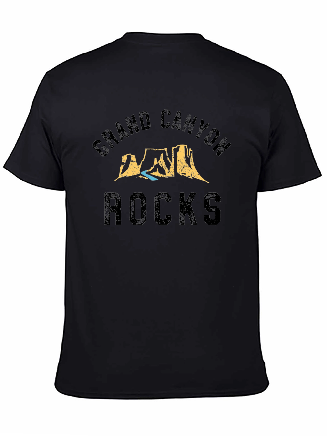 Black Grand Canyon Rocks Black Graphic T-Shirt view 4