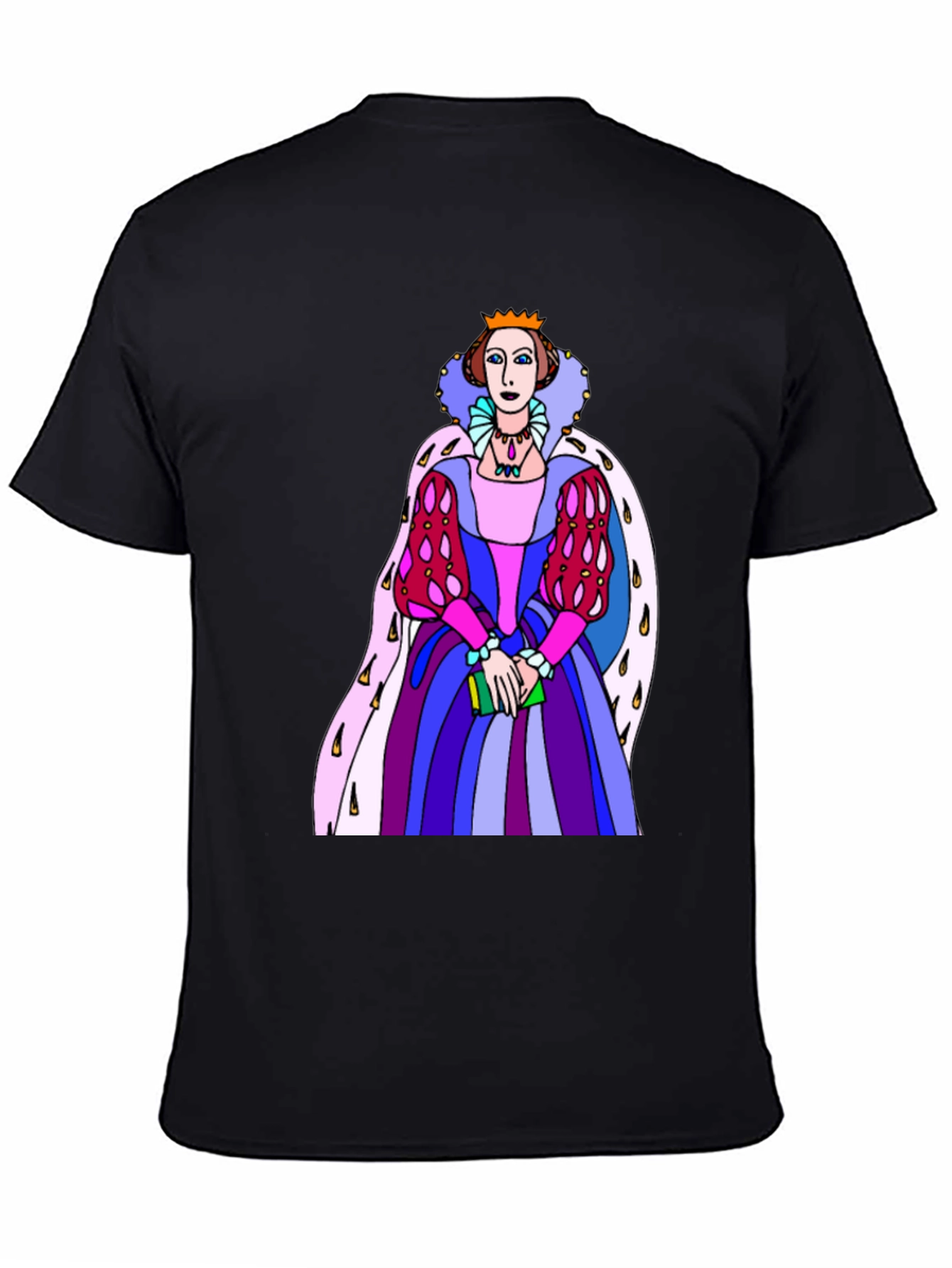 Black Queen Elizabeth Graphic T-Shirt - Novelty Tee view 4