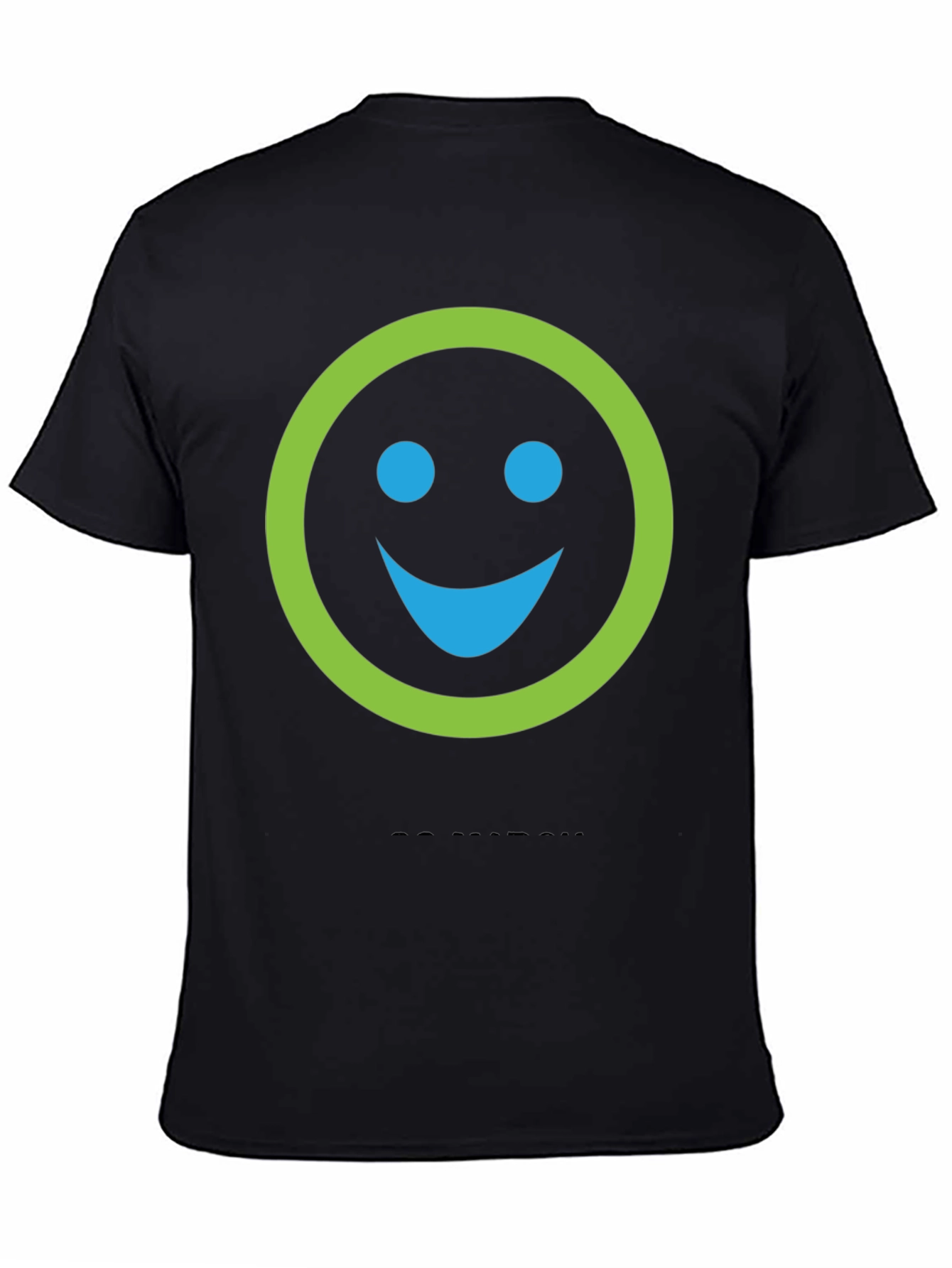 Black Smiley Face Graphic Print Crew Neck T-Shirt view 4