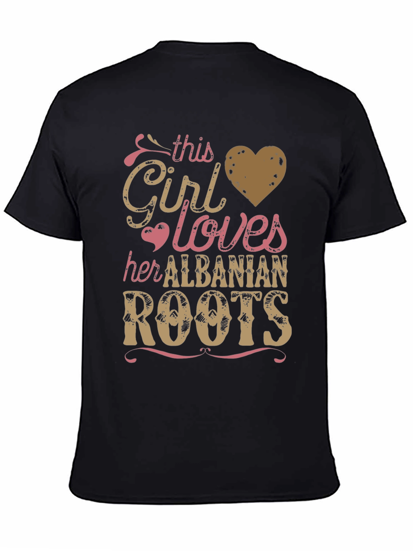 Black Albanian Roots Graphic Tee - This Girl Loves Heritage T-Shirt view 4