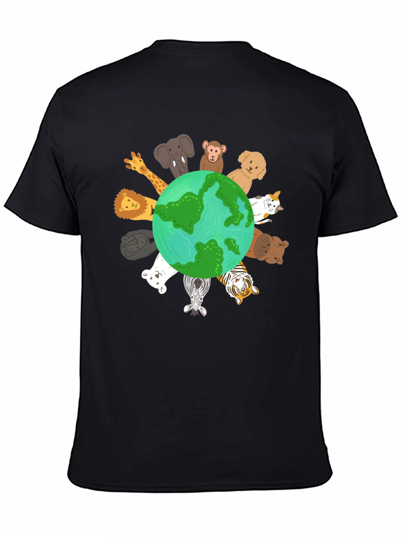 Black Earth Animals Graphic T-Shirt view 4