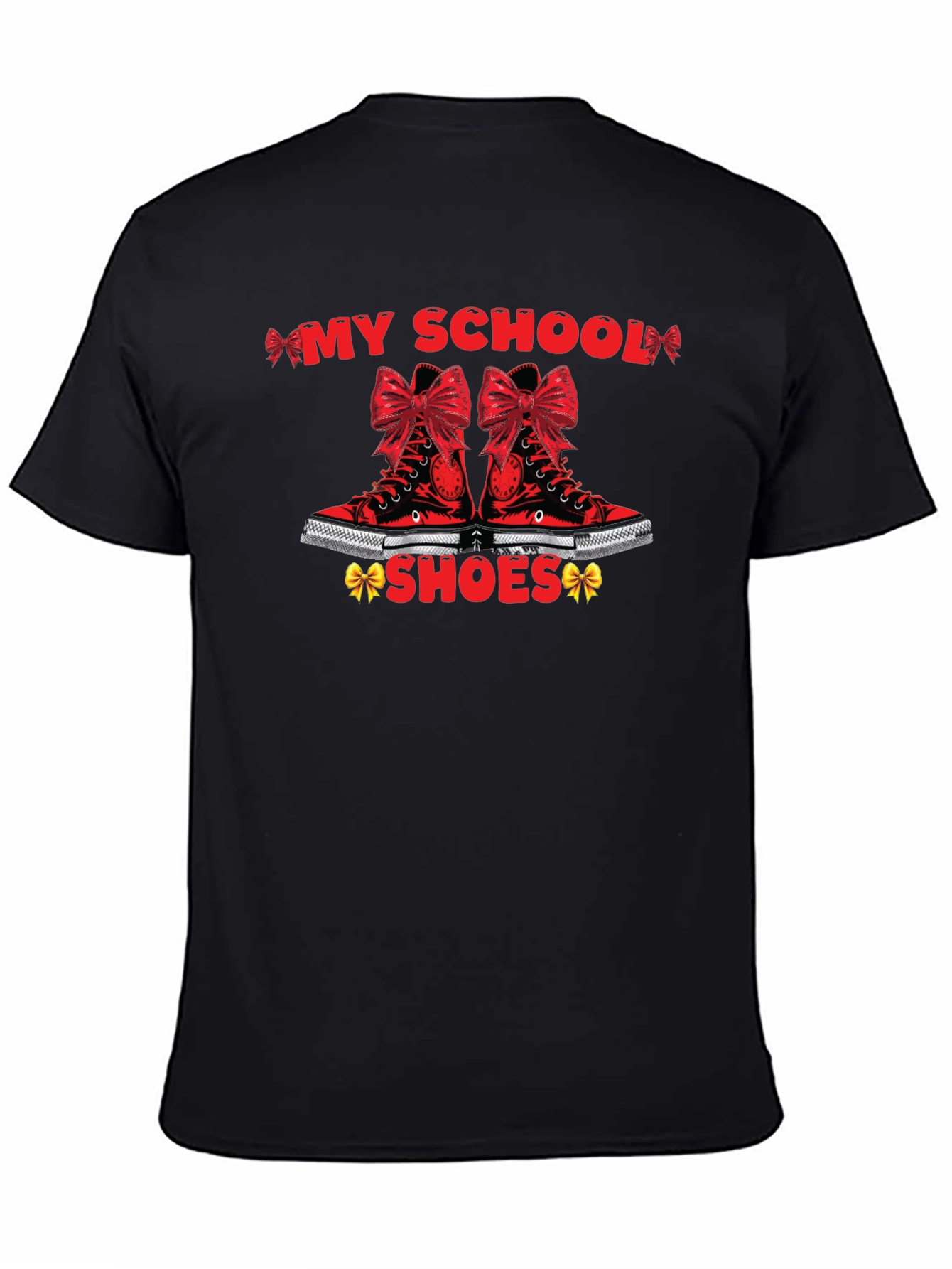 Black My School Shoes T-Shirt view 4