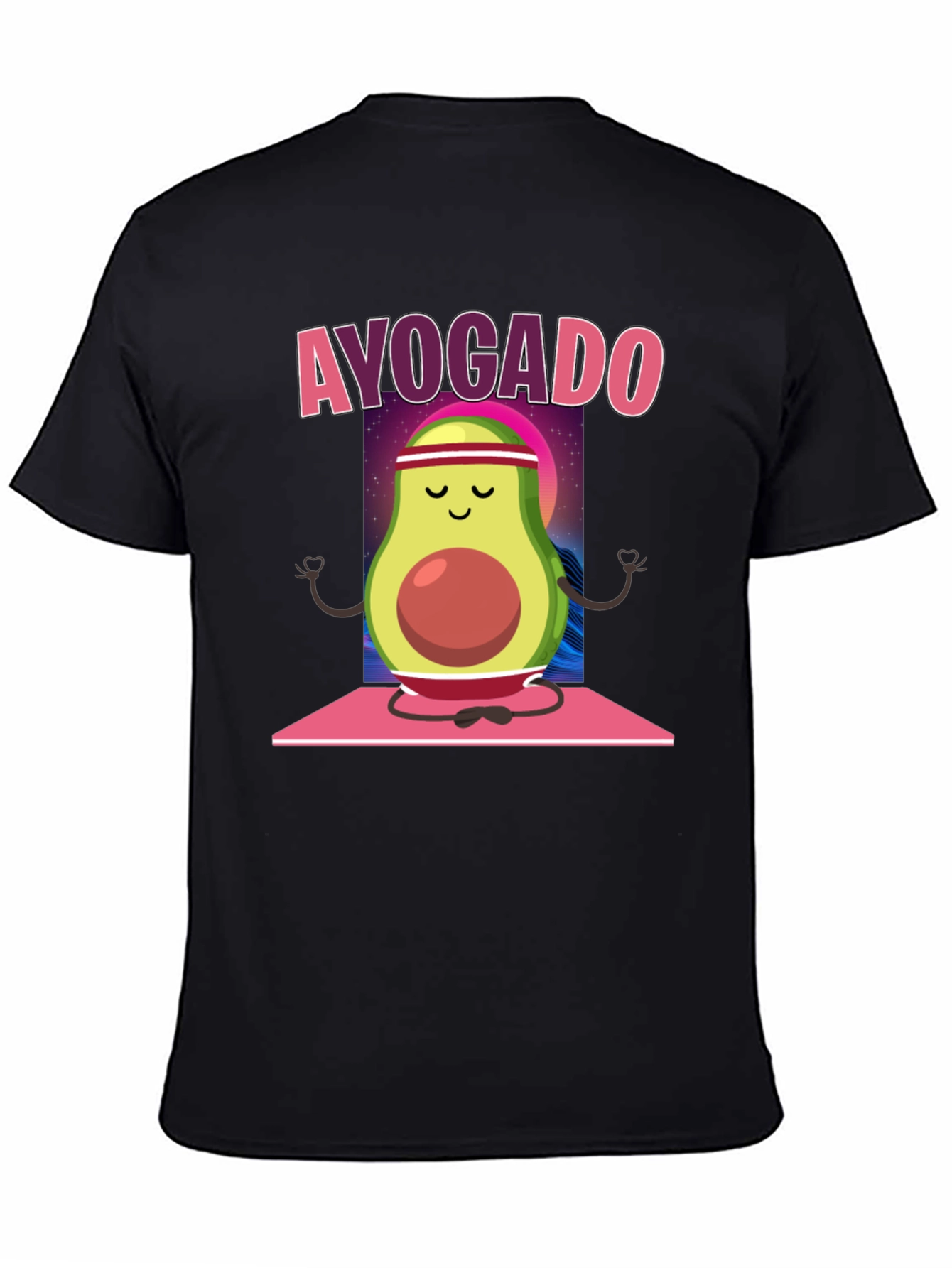 Black Ayogado Avocado Yoga T-Shirt view 4