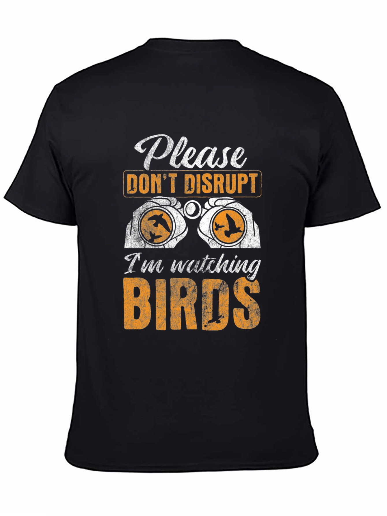 Black Bird Watching Graphic Tee - Do Not Disturb Birdwatcher T-Shirt view 4