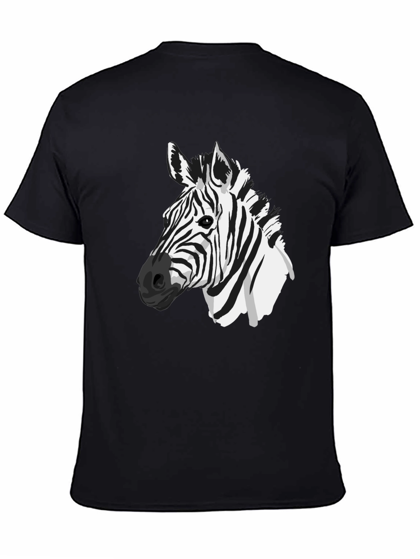 Black Zebra Graphic Tee - Black Casual T-Shirt view 4