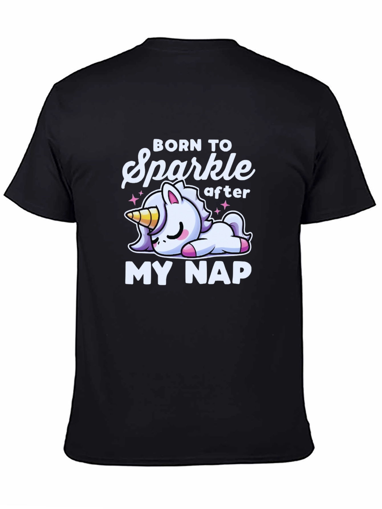 Black Born to Sparkle After My Nap T-Shirt view 4