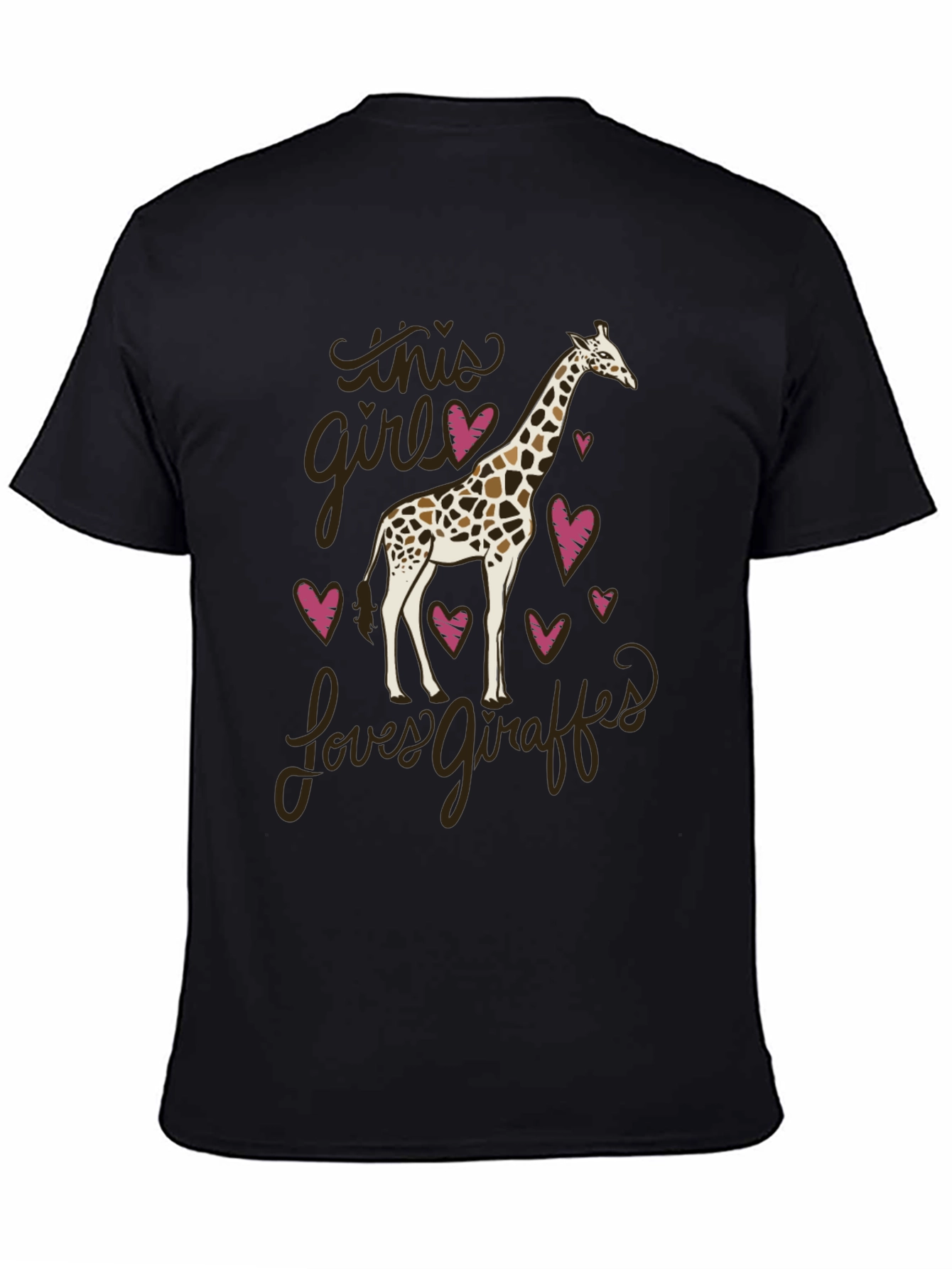 Black Giraffe Lover Graphic Tee - Soft Cotton Unisex T-Shirt view 4